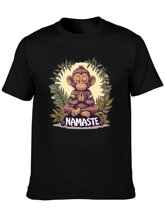 Zen Monkey Namaste T-Shirt - Meditating Ape Tee