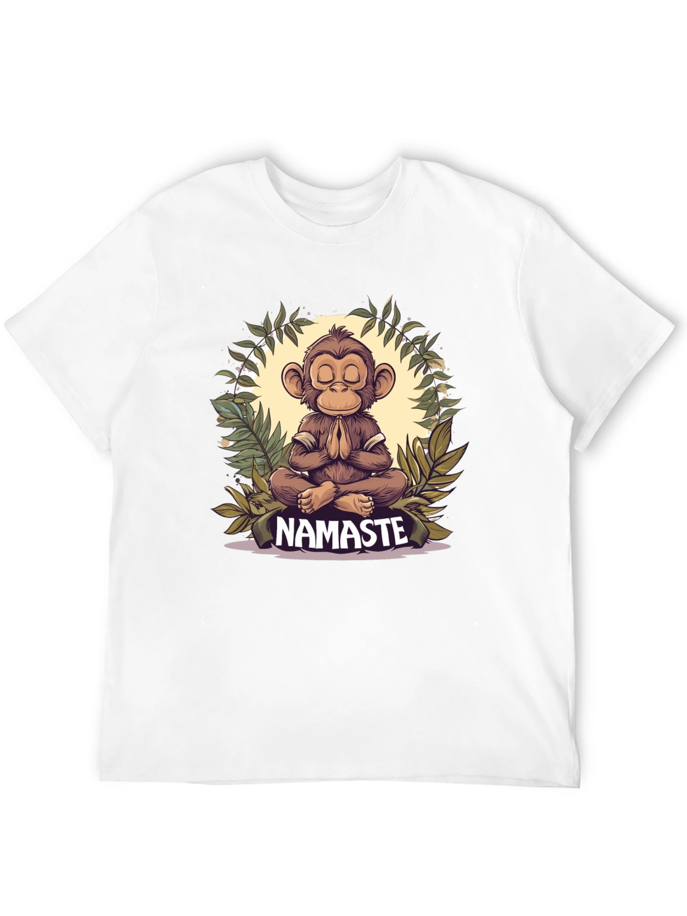 Zen Monkey Namaste T-Shirt - Meditating Ape Tee
