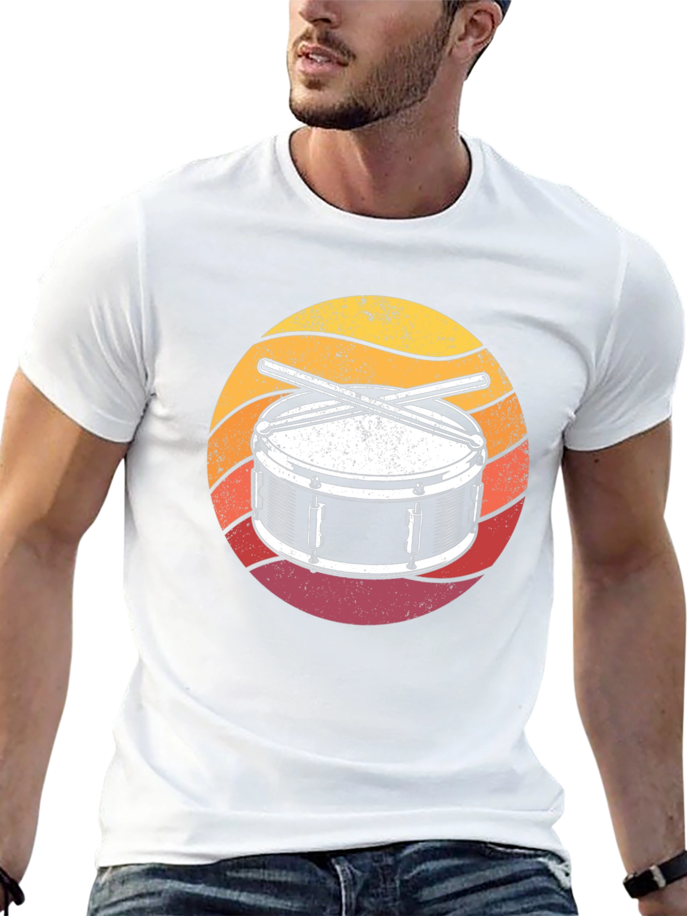 Drum Kit Sunset Graphic T-Shirt