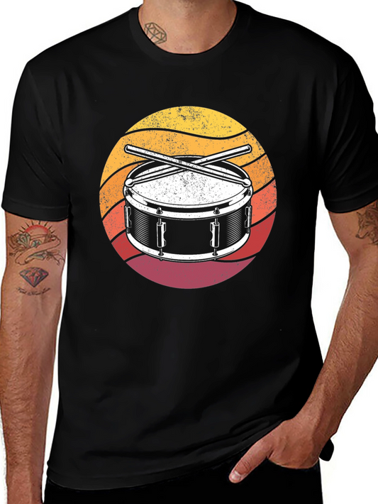 Drum Kit Sunset Graphic T-Shirt