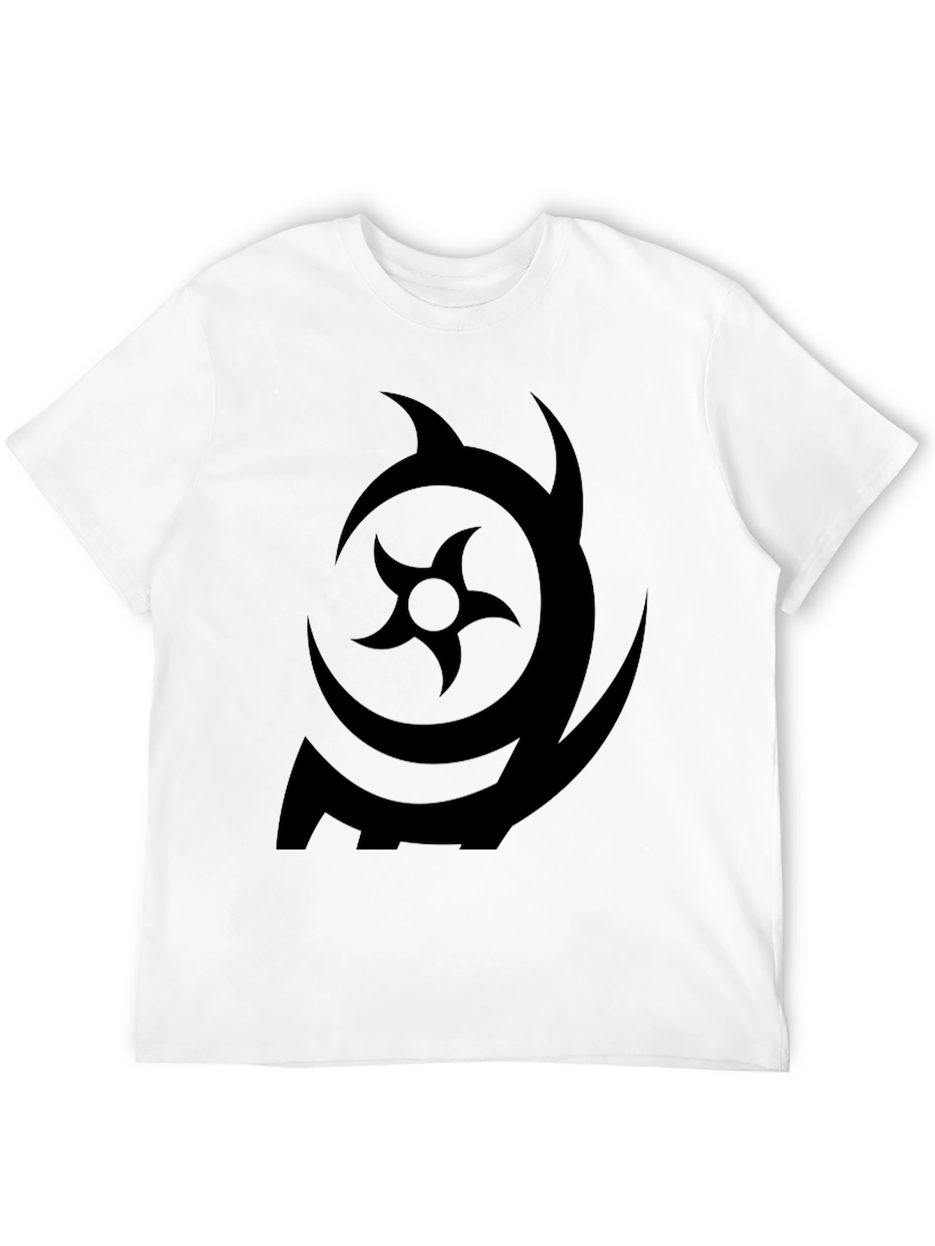 Symbol Print Black Crew Neck T-Shirt