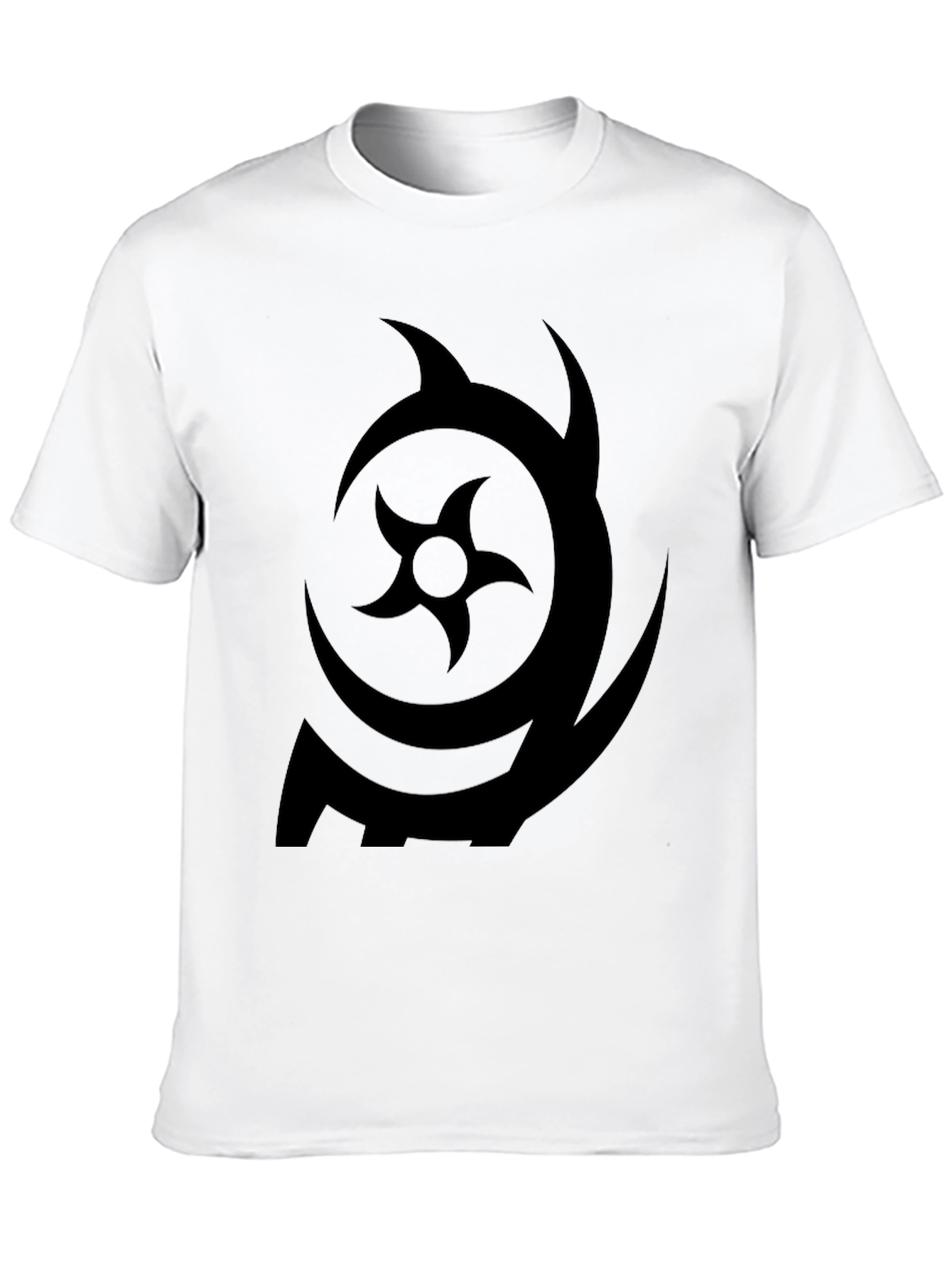 Symbol Print Black Crew Neck T-Shirt