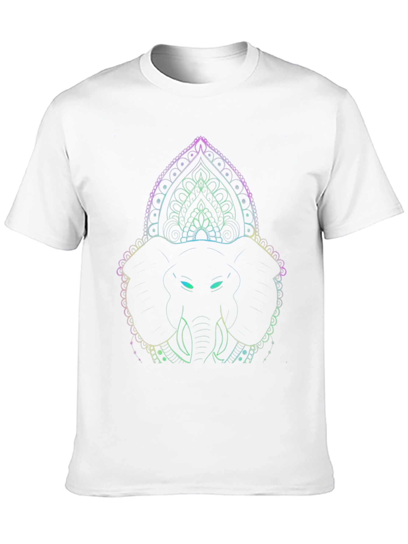 Elephant Mandala Graphic Tee - Black Cotton Shirt
