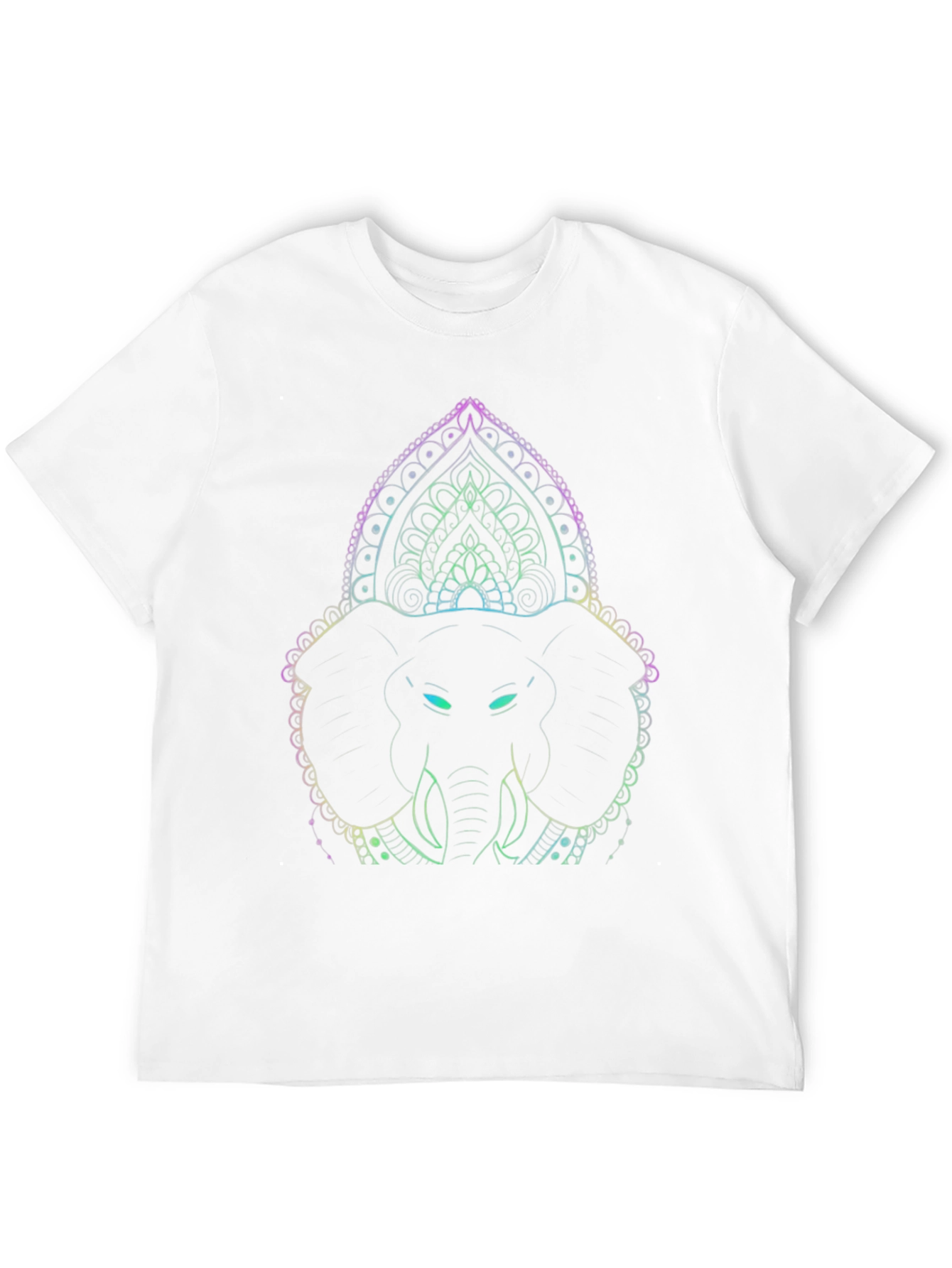 Elephant Mandala Graphic Tee - Black Cotton Shirt
