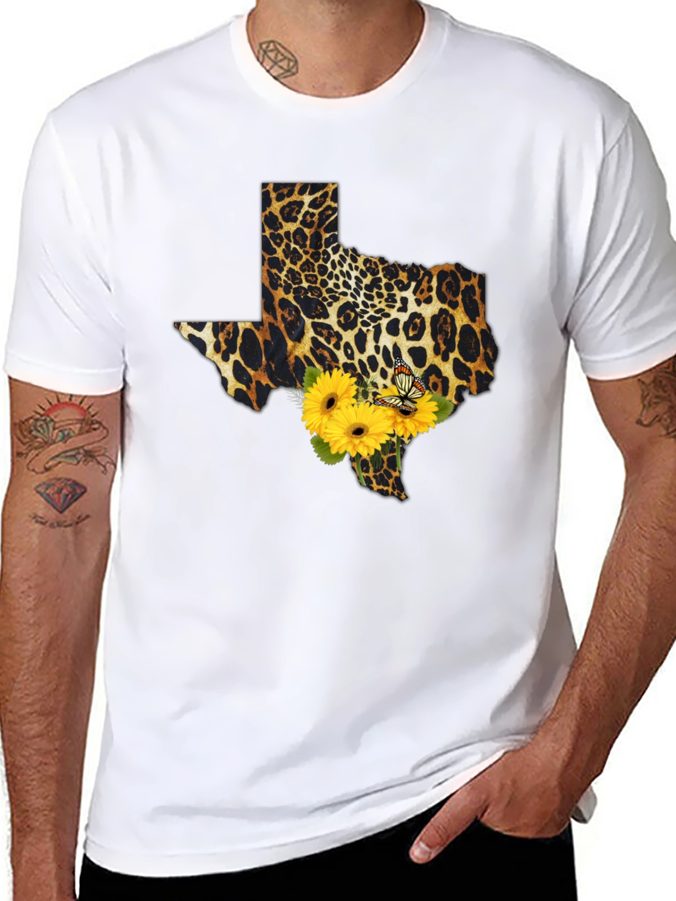 Texas Leopard Print Sunflower Tee