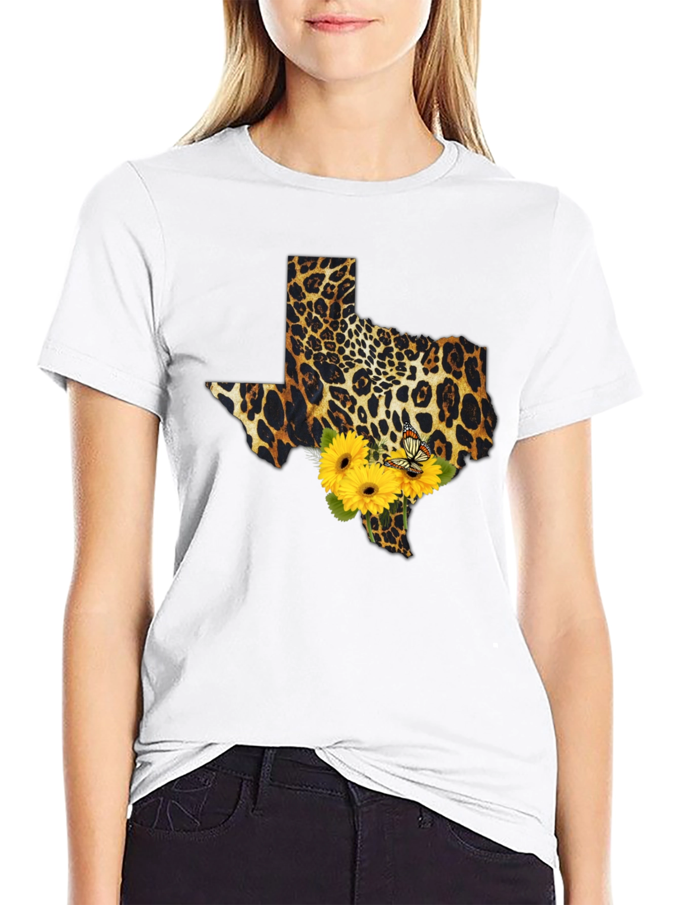 Texas Leopard Print Sunflower Tee
