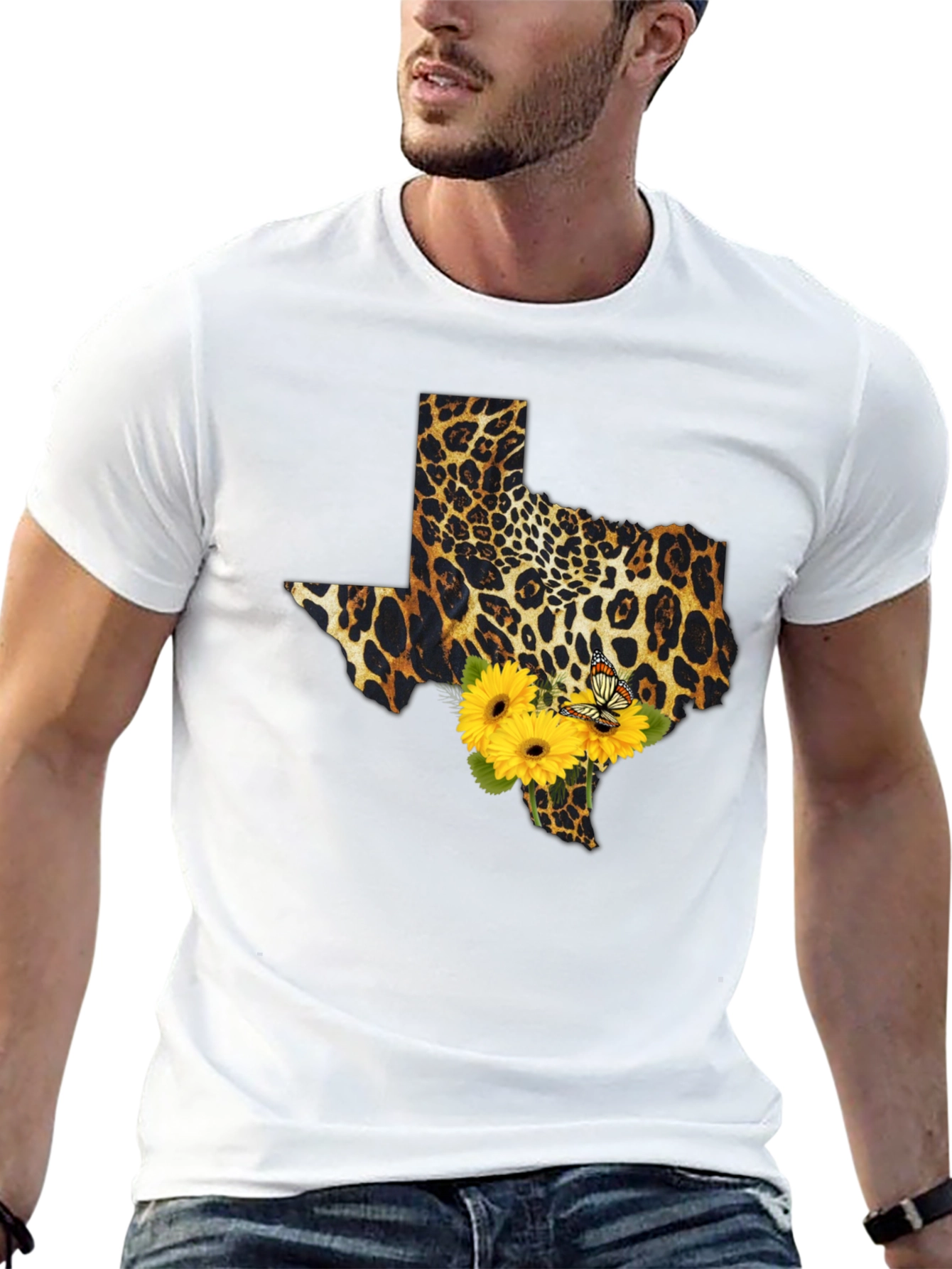 Texas Leopard Print Sunflower Tee