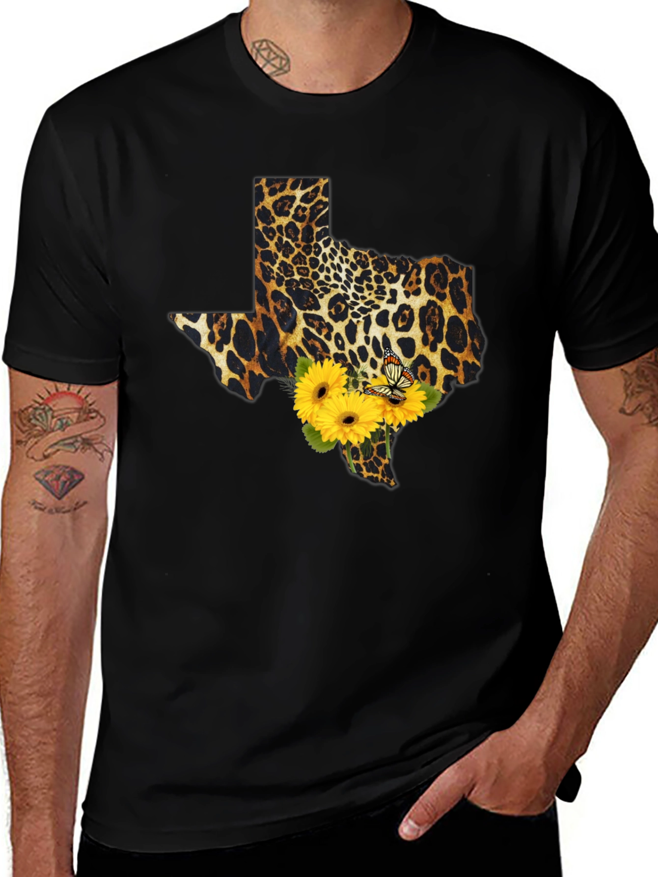 Texas Leopard Print Sunflower Tee