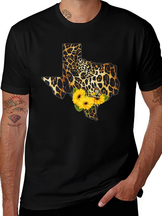 Texas Leopard Print Sunflower Tee