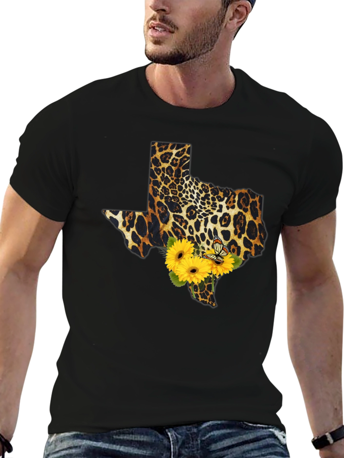 Texas Leopard Print Sunflower Tee