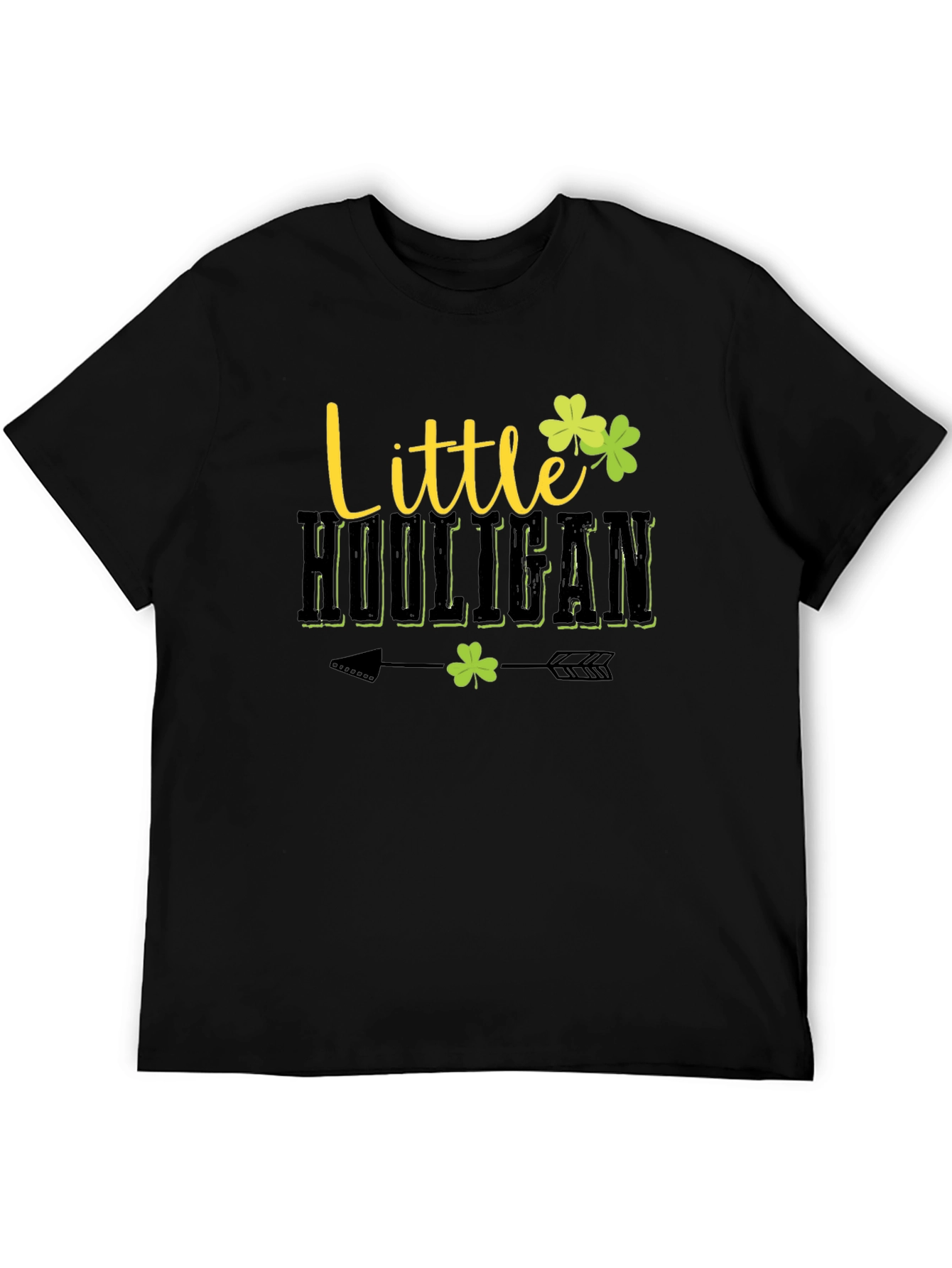 Little Hooligan St. Patricks Day Black T-Shirt