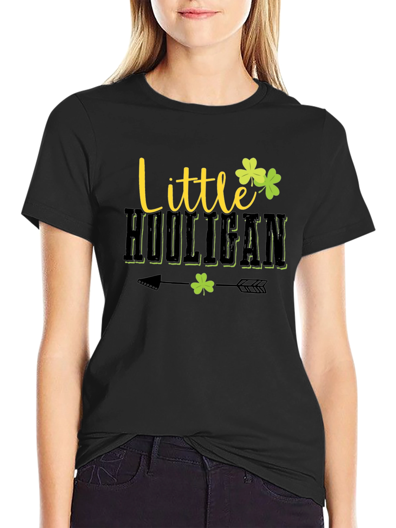 Little Hooligan St. Patricks Day Black T-Shirt