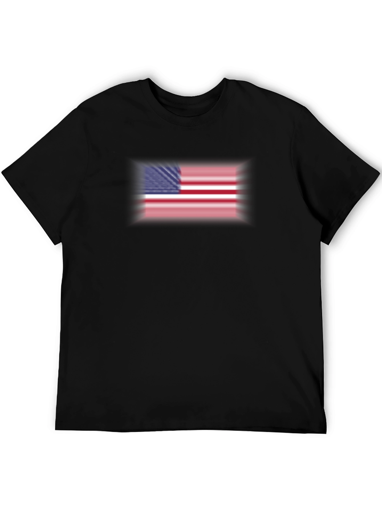 American Flag Graphic Print Black T-Shirt