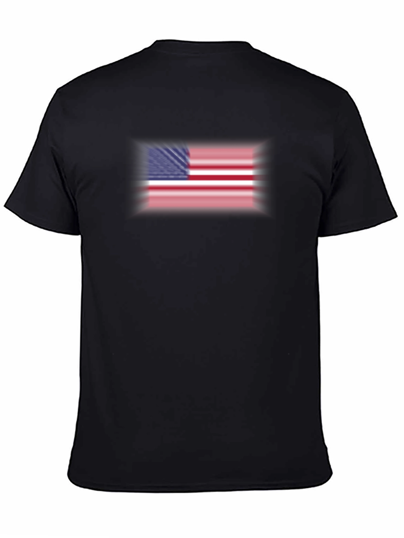 American Flag Graphic Print Black T-Shirt