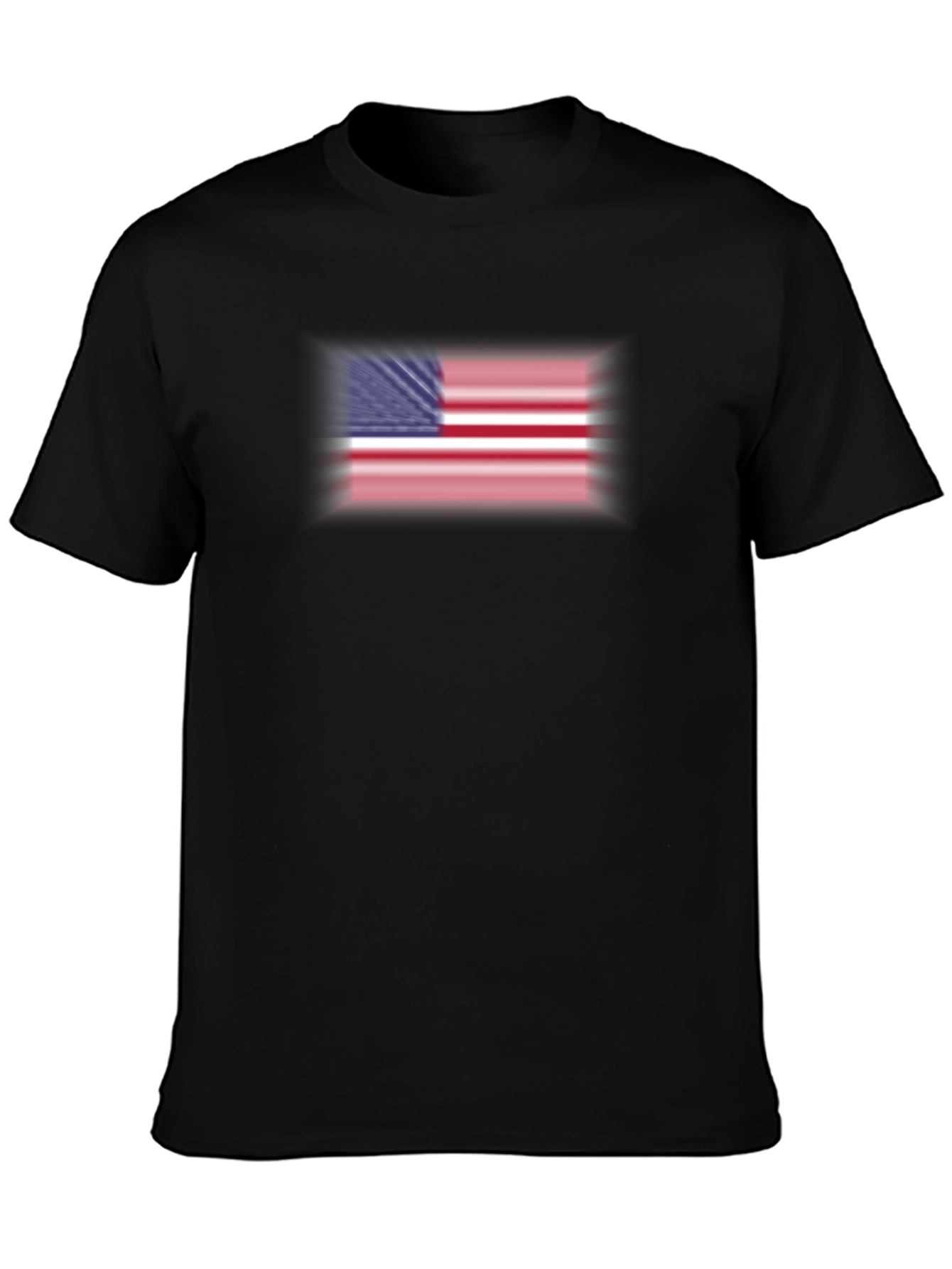 American Flag Graphic Print Black T-Shirt