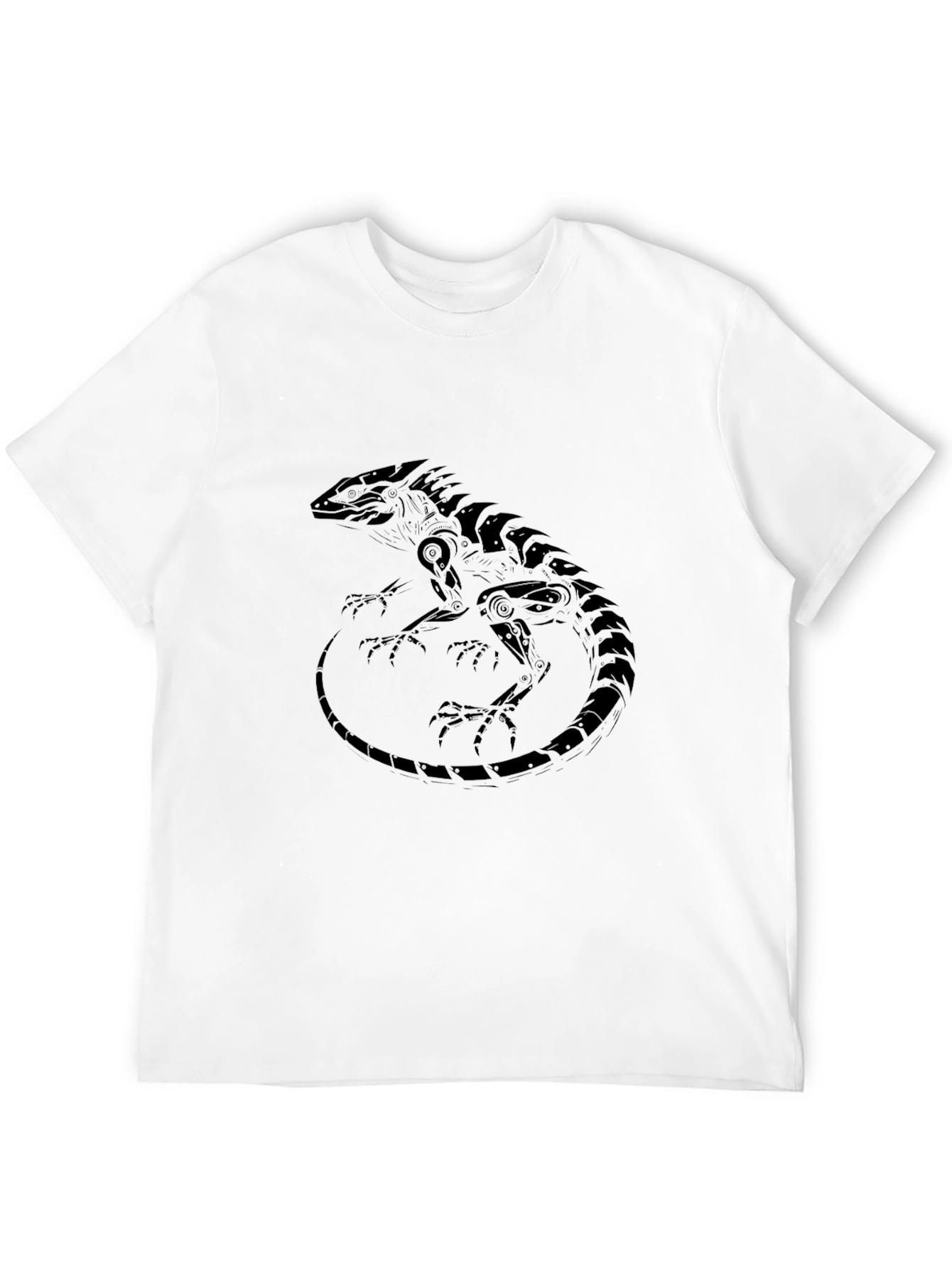 Mens Black Lizard Graphic Tee - Stylish Reptile Design