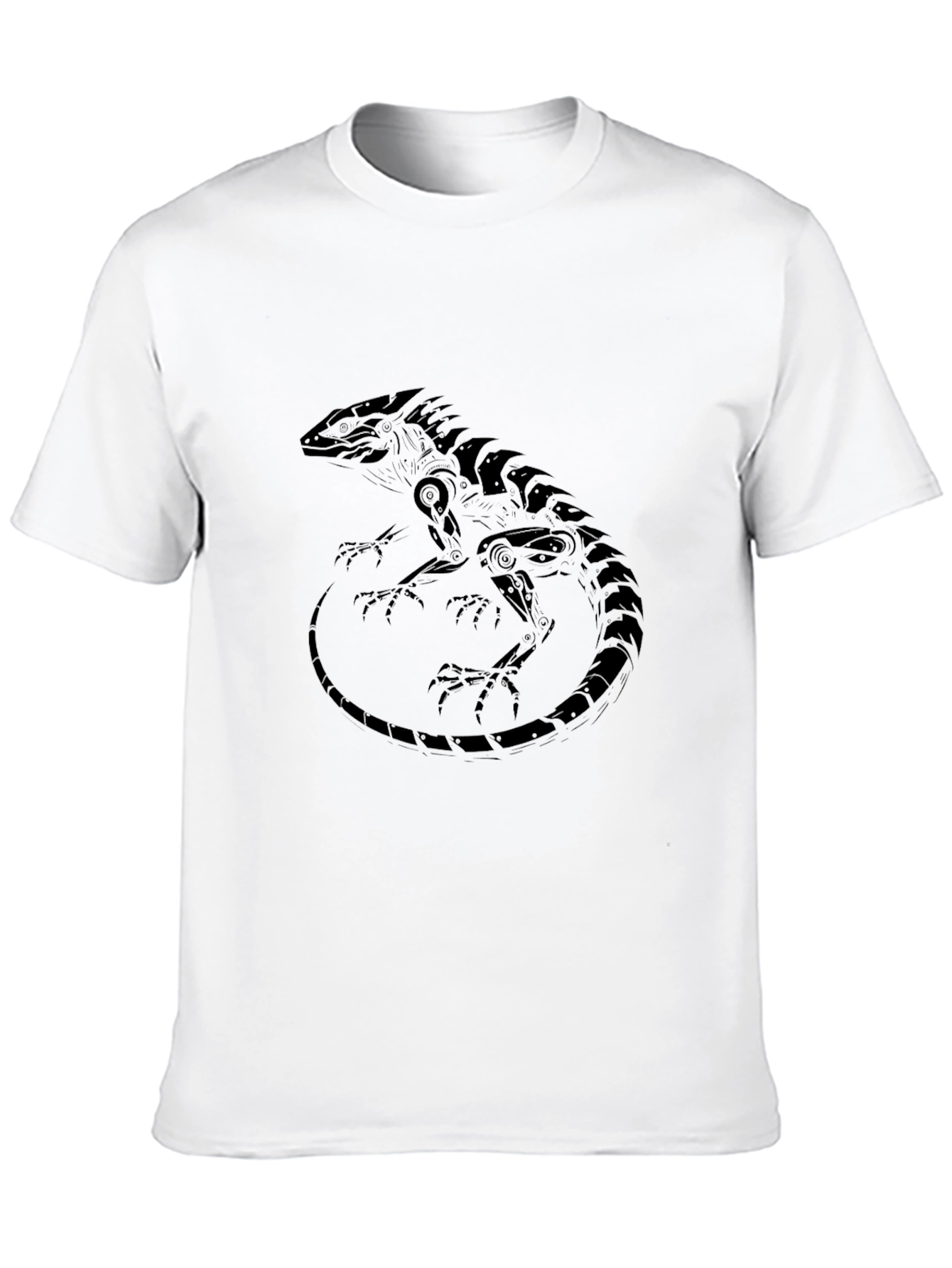 Mens Black Lizard Graphic Tee - Stylish Reptile Design