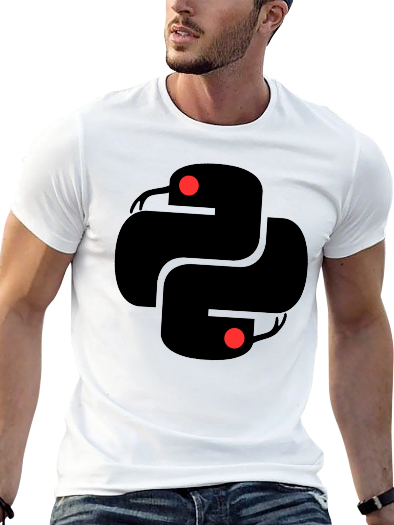 Python Snake Logo Black T-Shirt