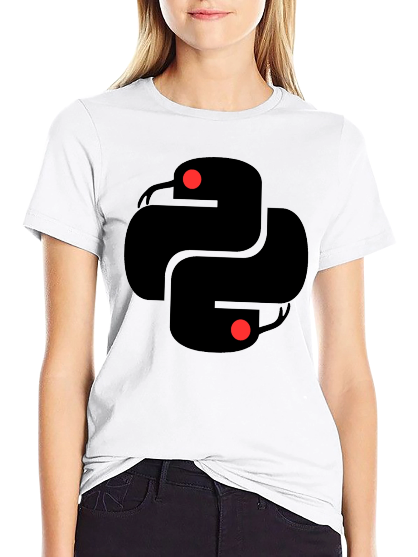 Python Snake Logo Black T-Shirt