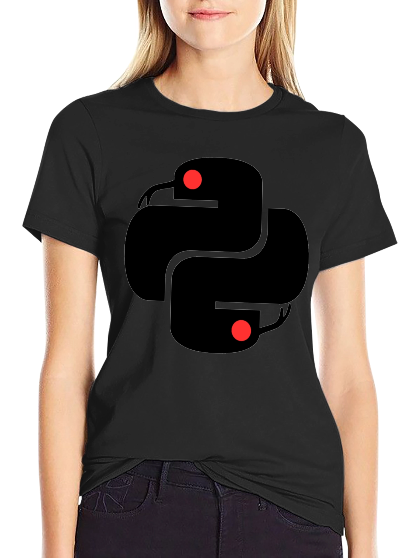 Python Snake Logo Black T-Shirt