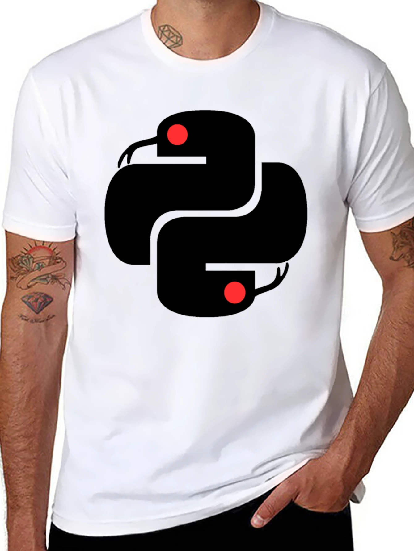 Python Snake Logo Black T-Shirt