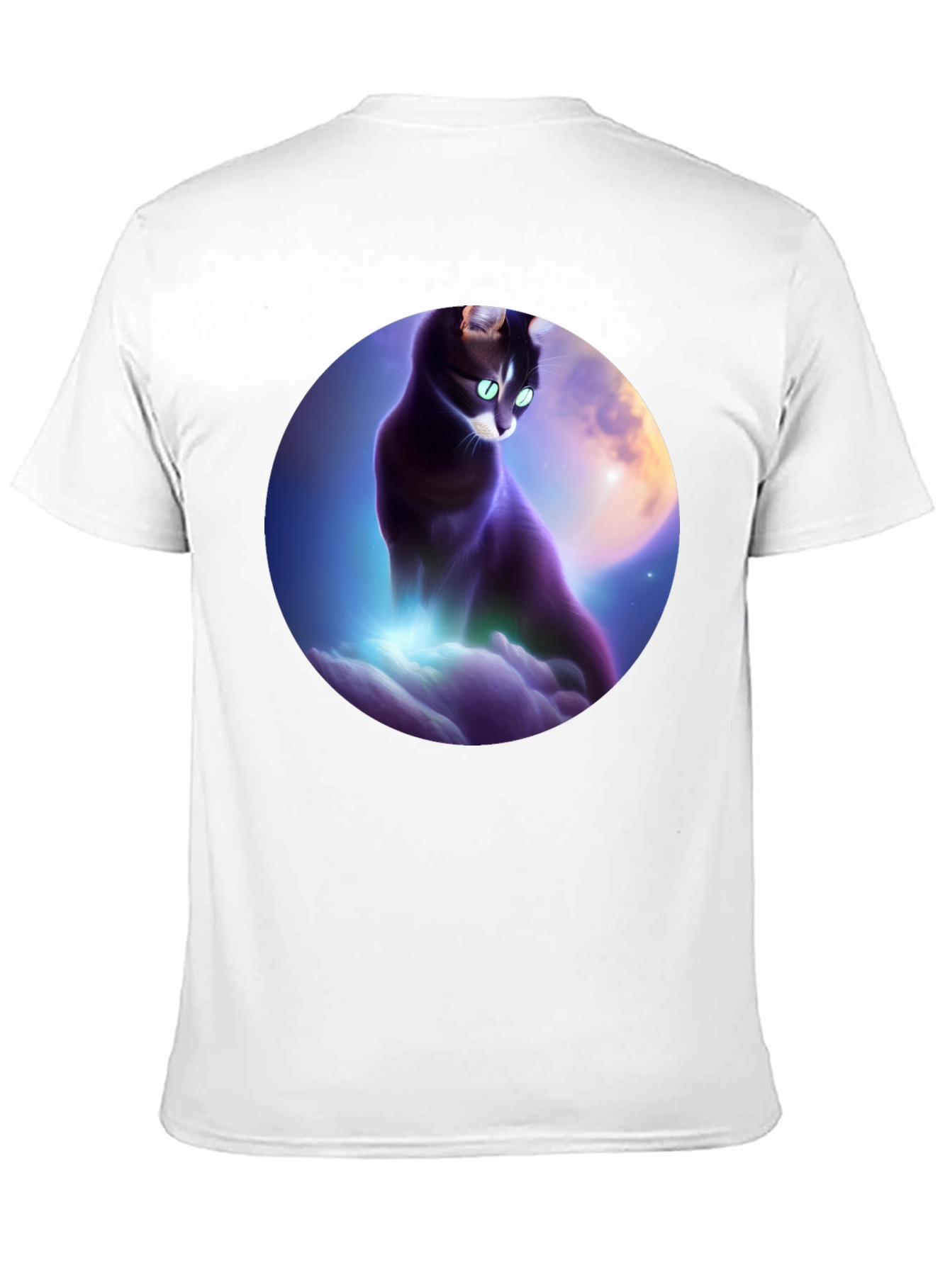 Celestial Cat T-Shirt - Black Graphic Tee