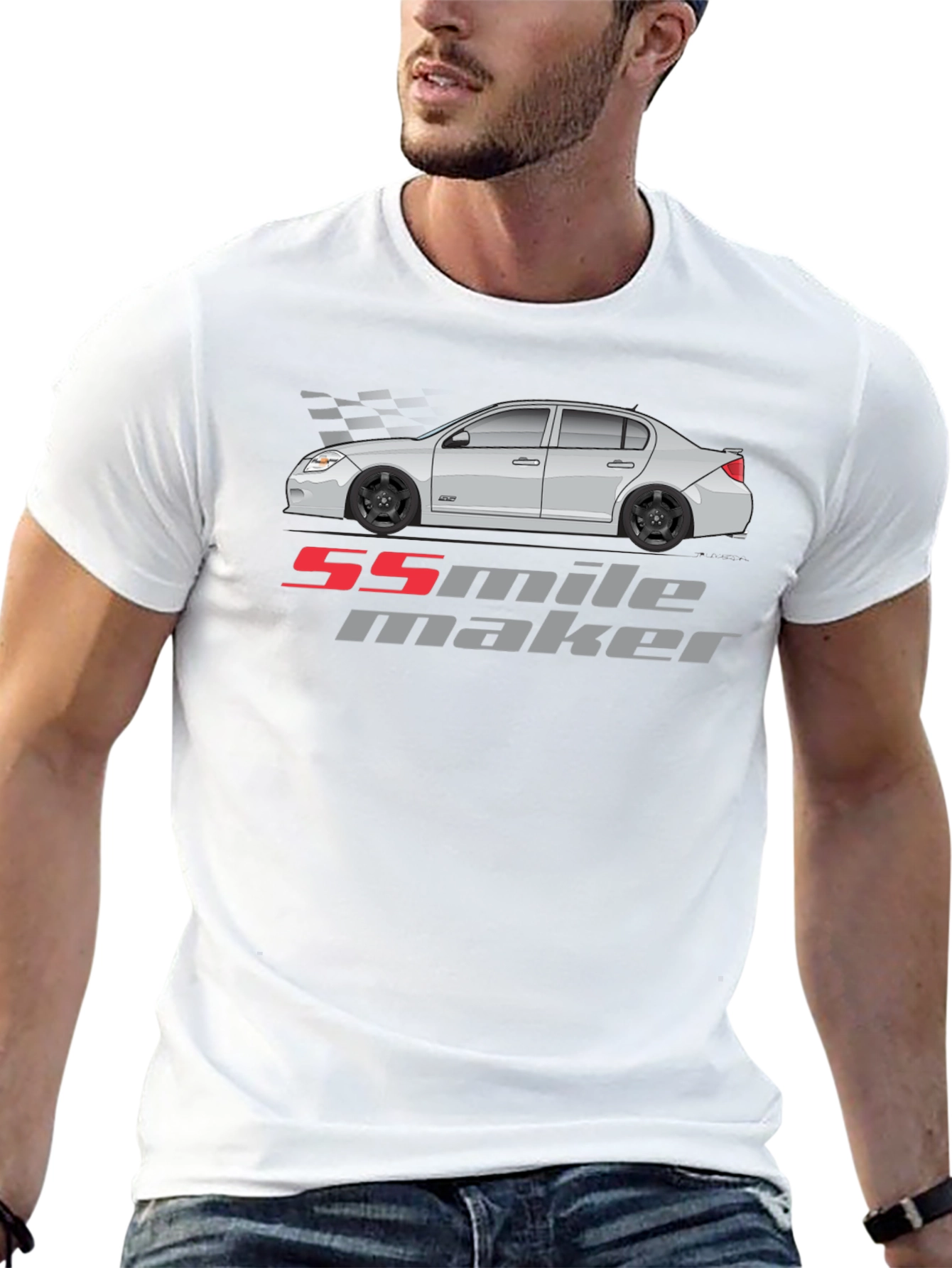 55 Mile Maker Car Graphic Black T-Shirt