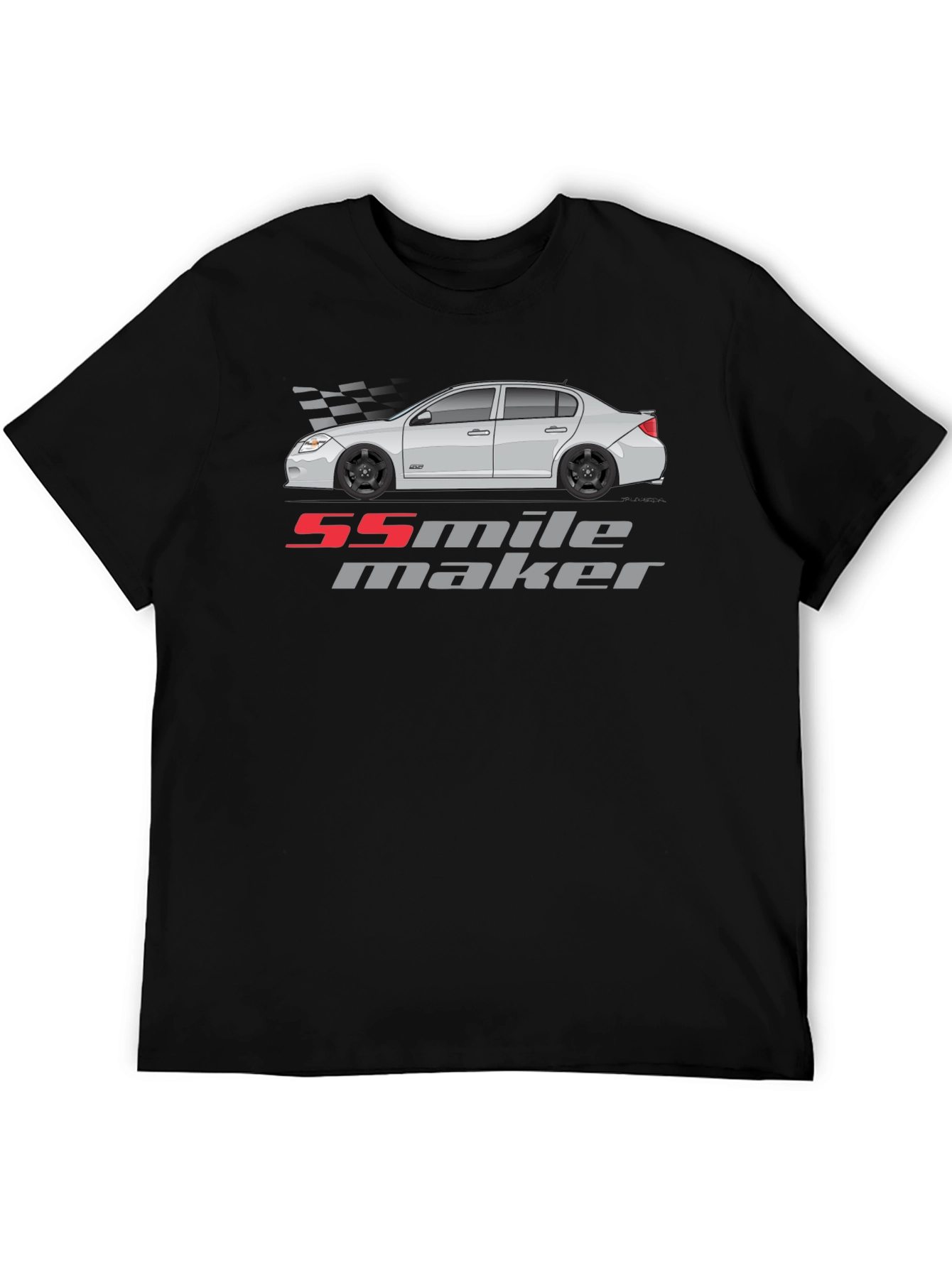 55 Mile Maker Car Graphic Black T-Shirt