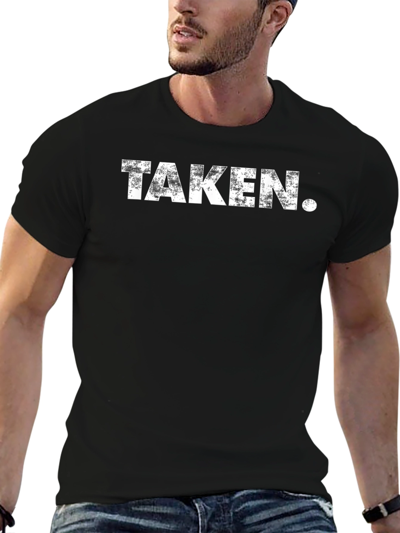 Taken. Distressed Graphic T-Shirt - Black