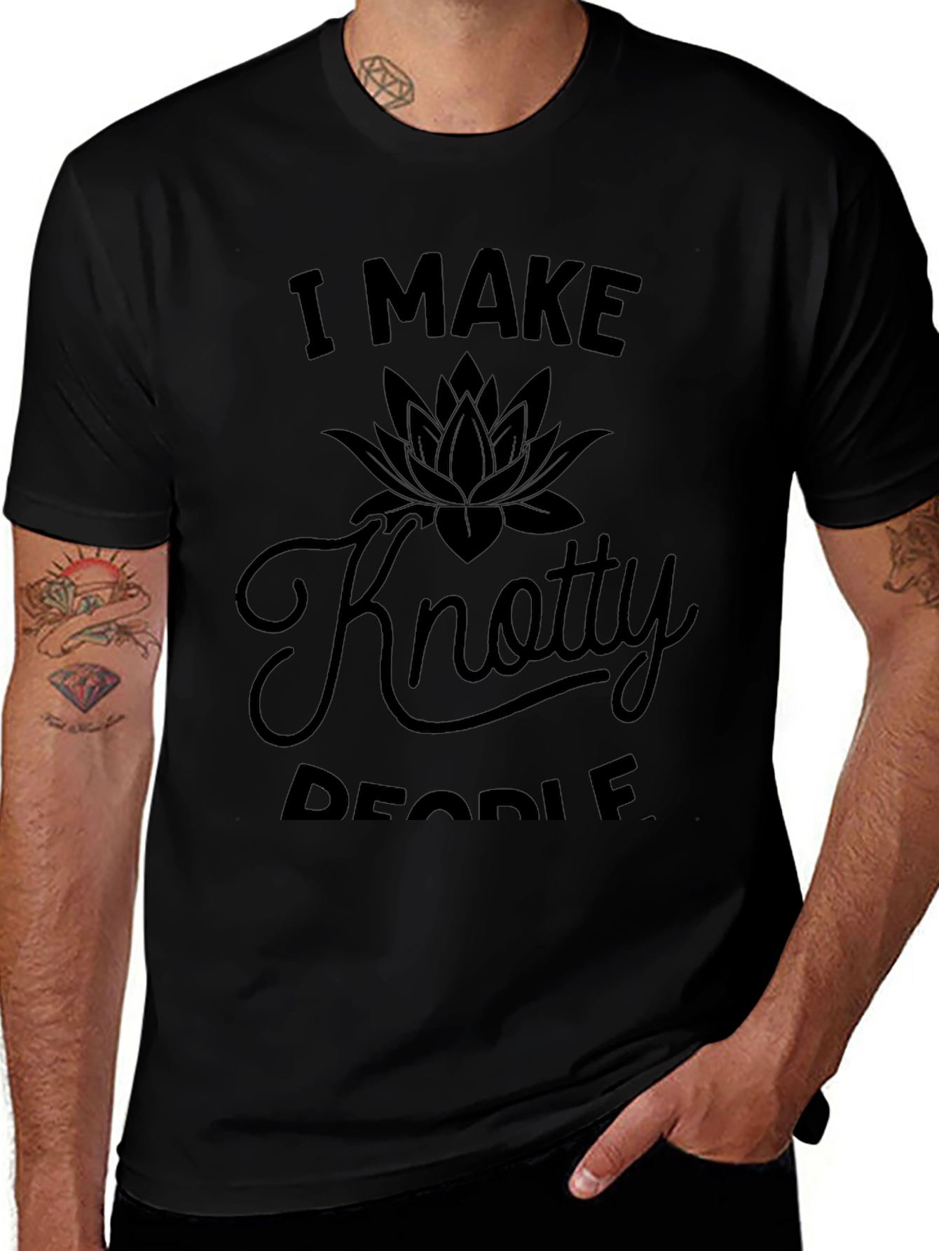 I Make Knotty People Black T-Shirt