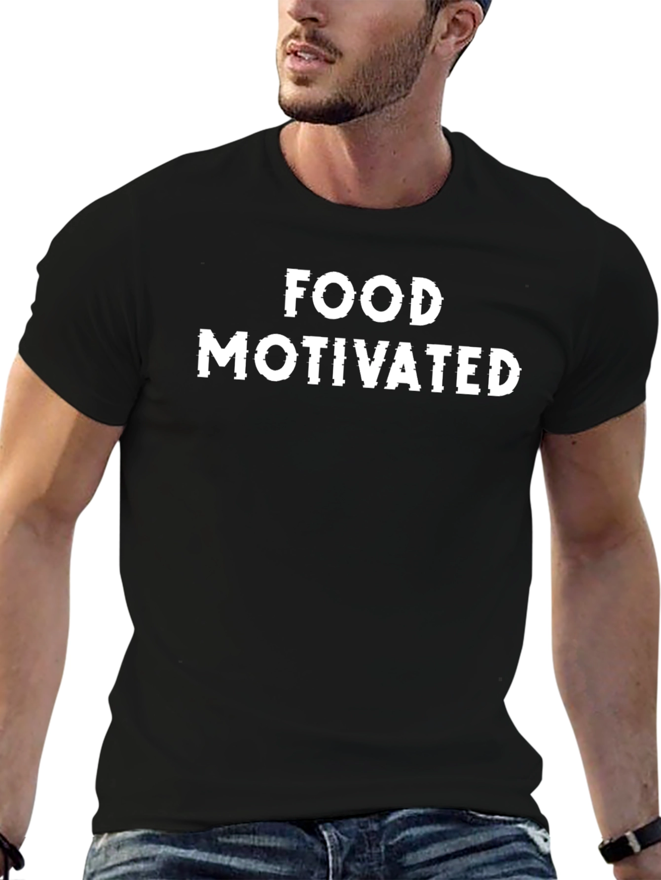 Food Motivated Black Graphic Tee