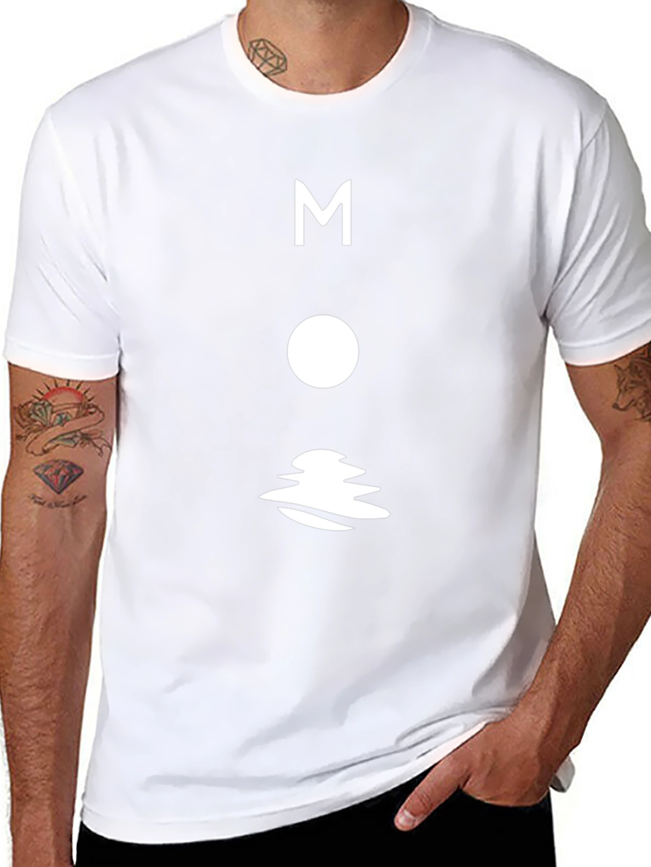 Modern Moon Graphic T-Shirt - Black Cotton Tee