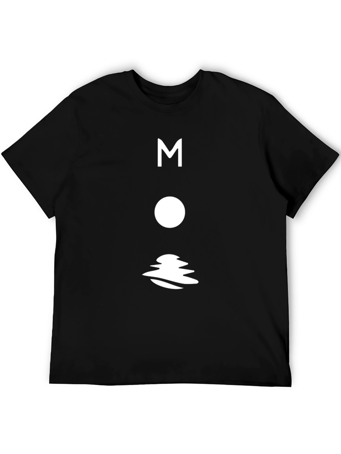 Modern Moon Graphic T-Shirt - Black Cotton Tee