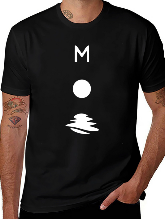 Modern Moon Graphic T-Shirt - Black Cotton Tee