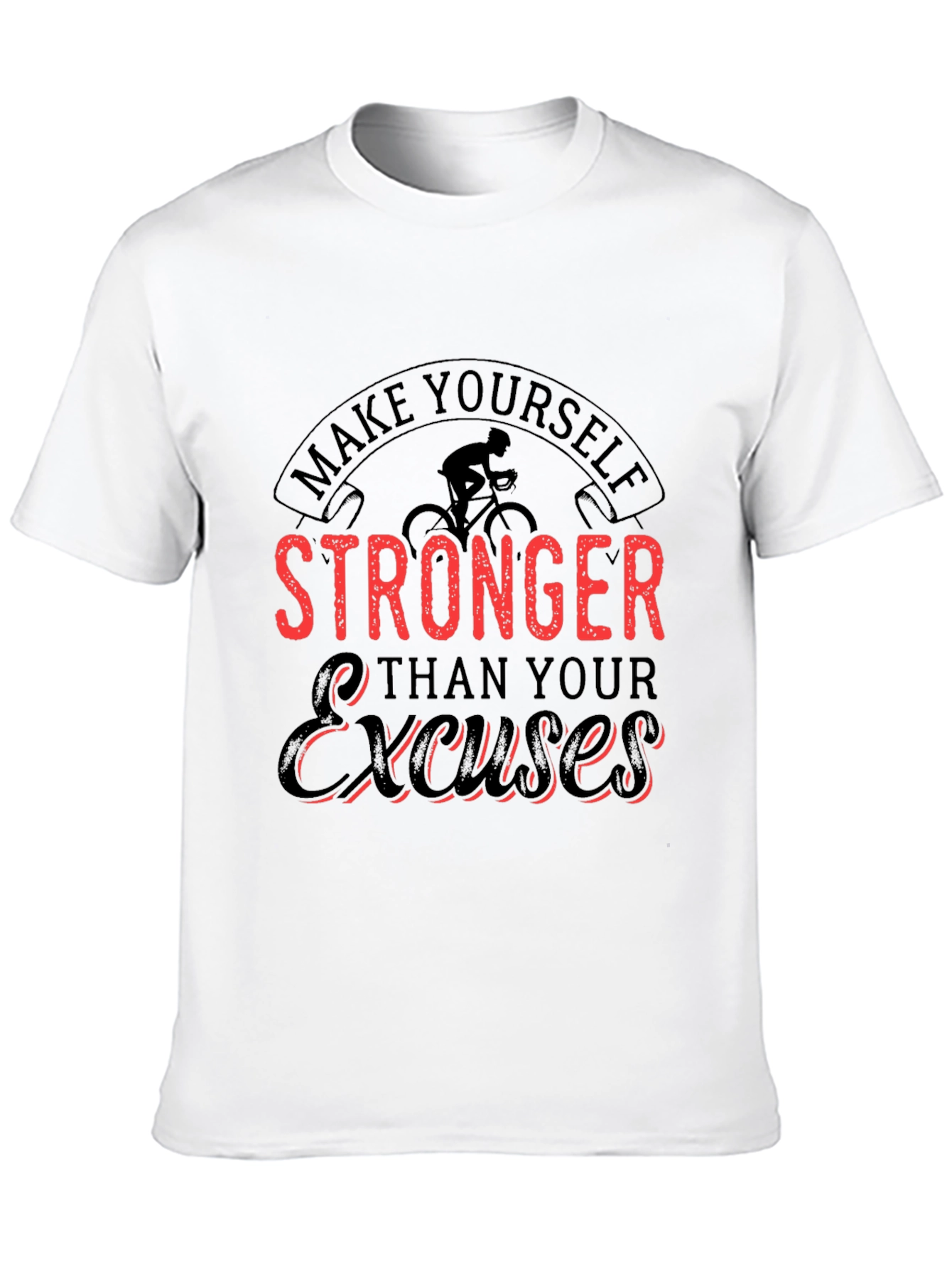 Motivational Black T-Shirt - Stronger Than Excuses
