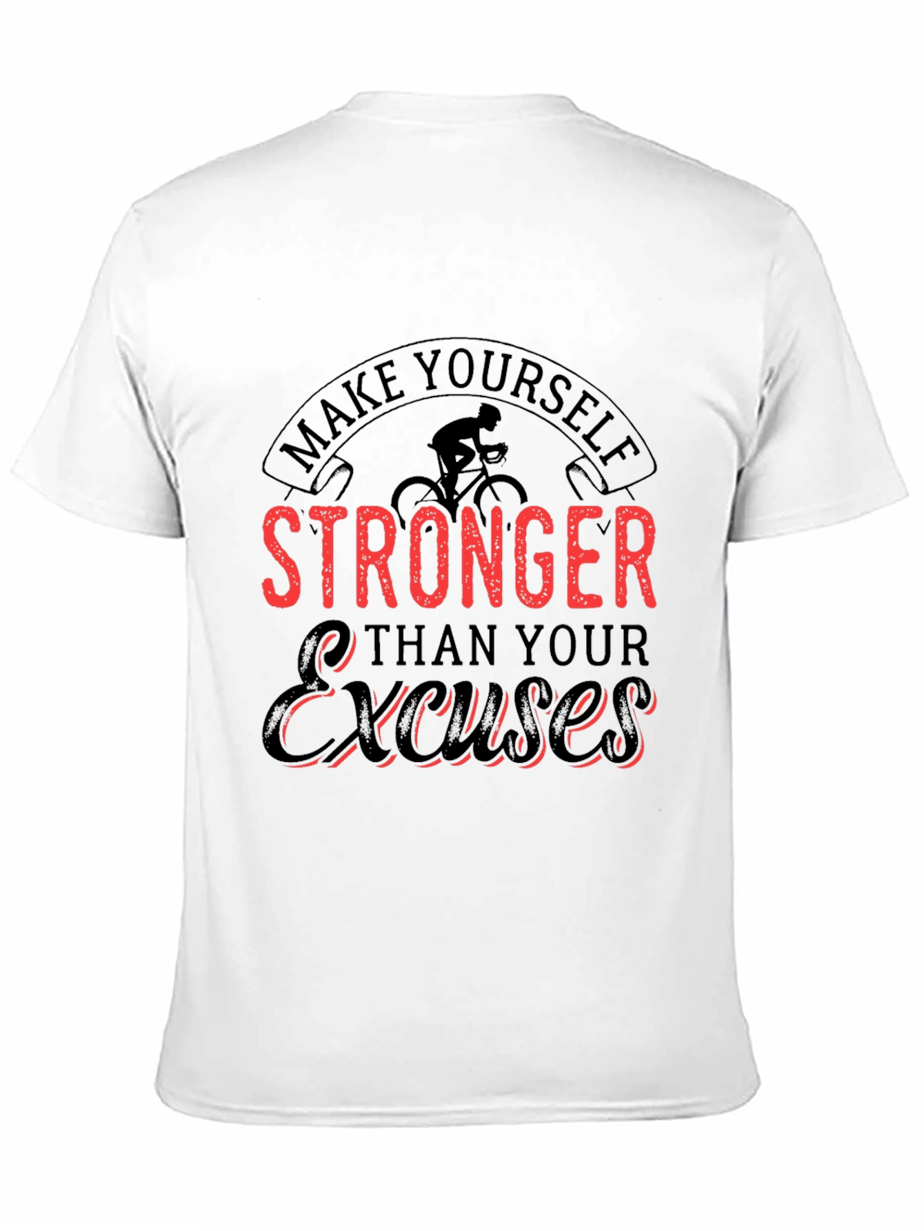 Motivational Black T-Shirt - Stronger Than Excuses