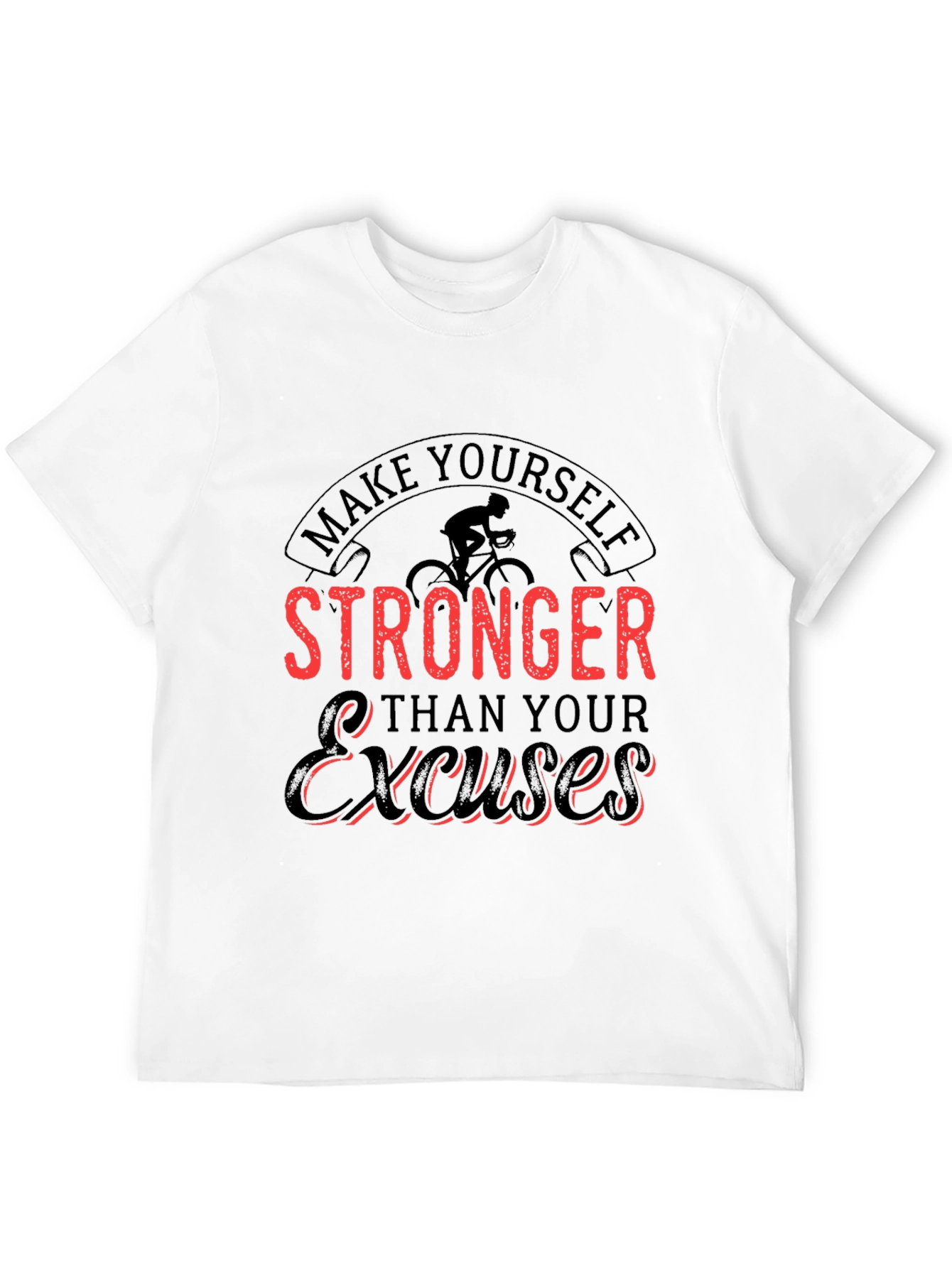Motivational Black T-Shirt - Stronger Than Excuses