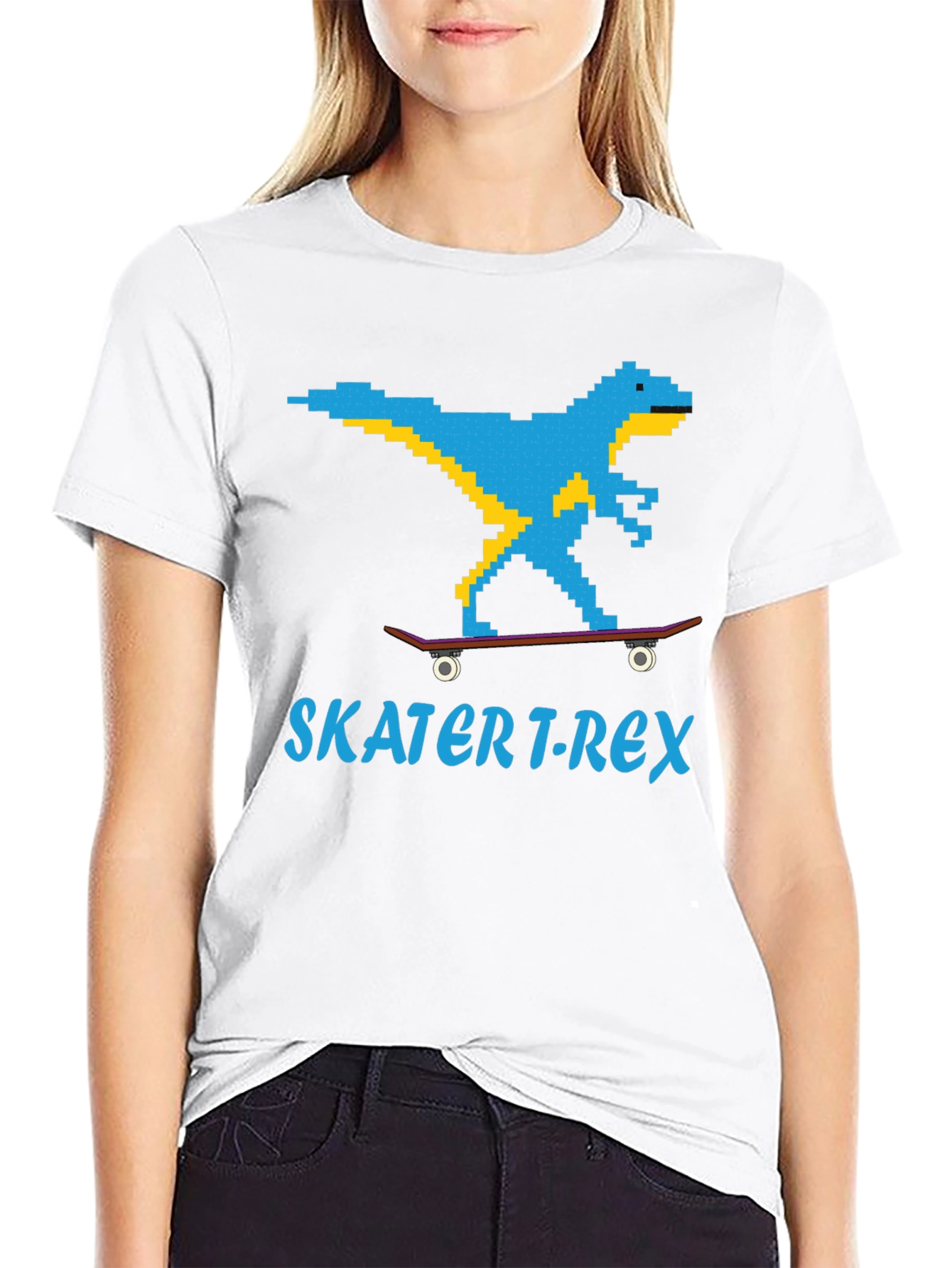 Skater T-Rex Graphic T-Shirt - Black
