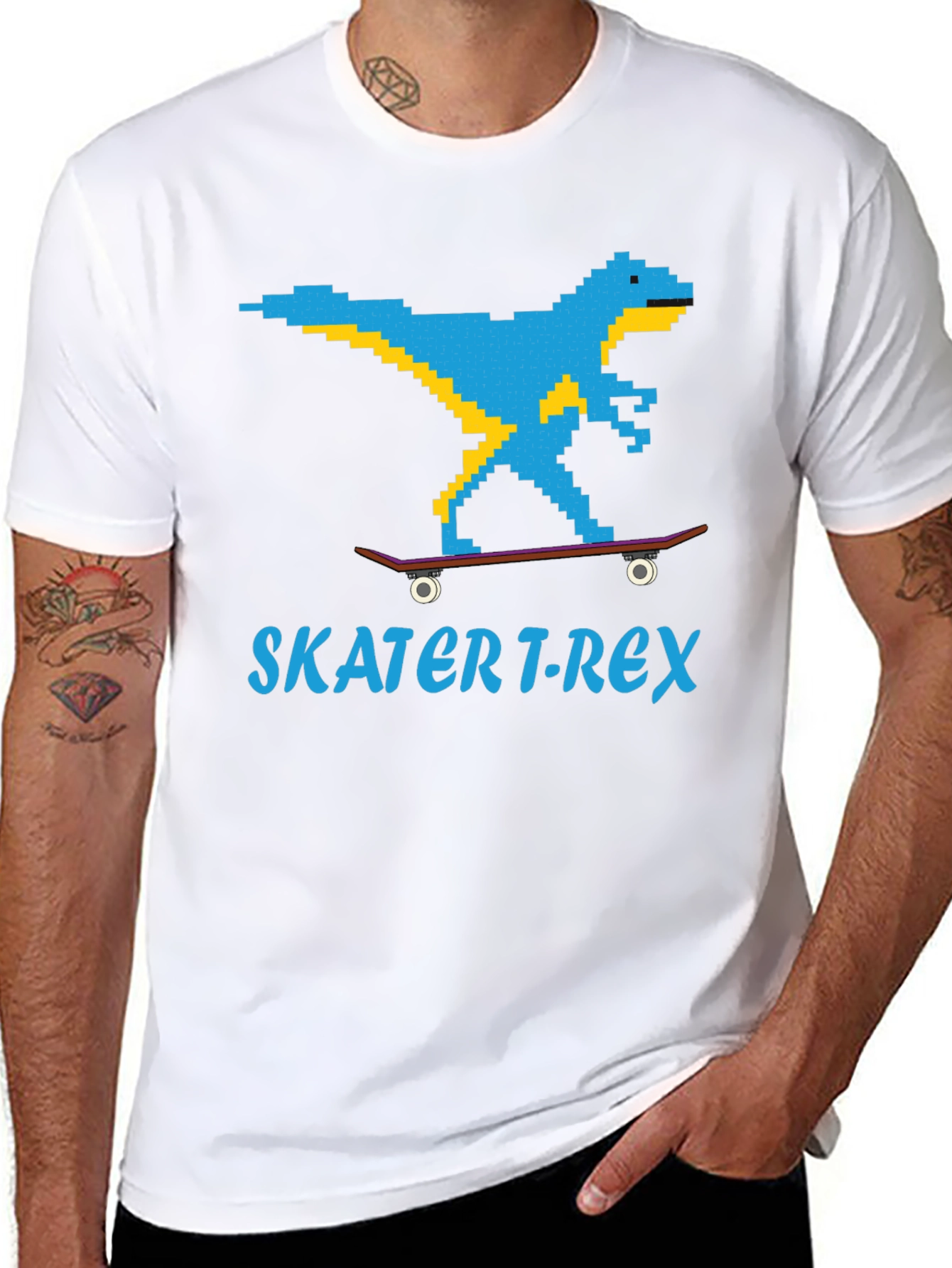 Skater T-Rex Graphic T-Shirt - Black