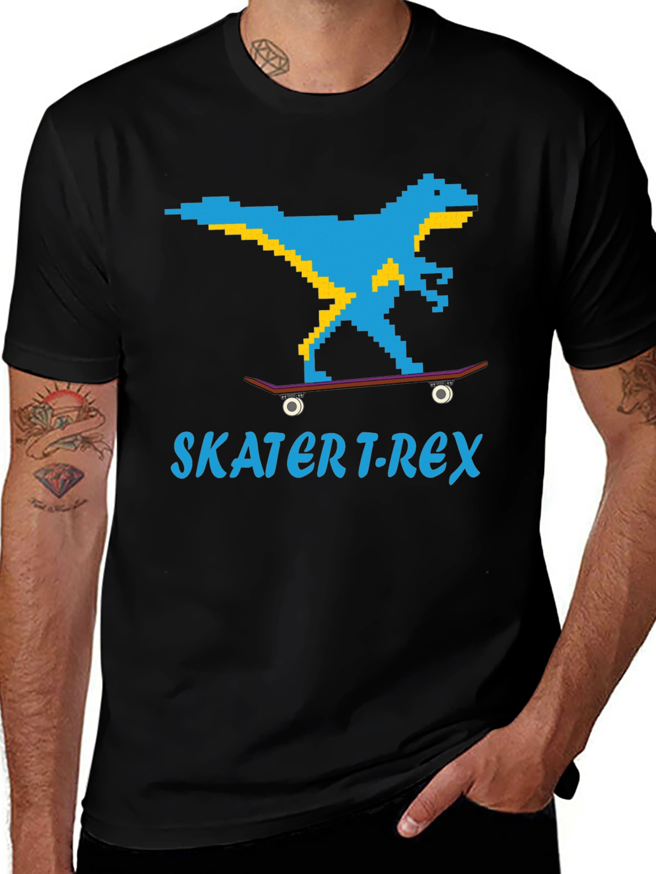 Skater T-Rex Graphic T-Shirt - Black