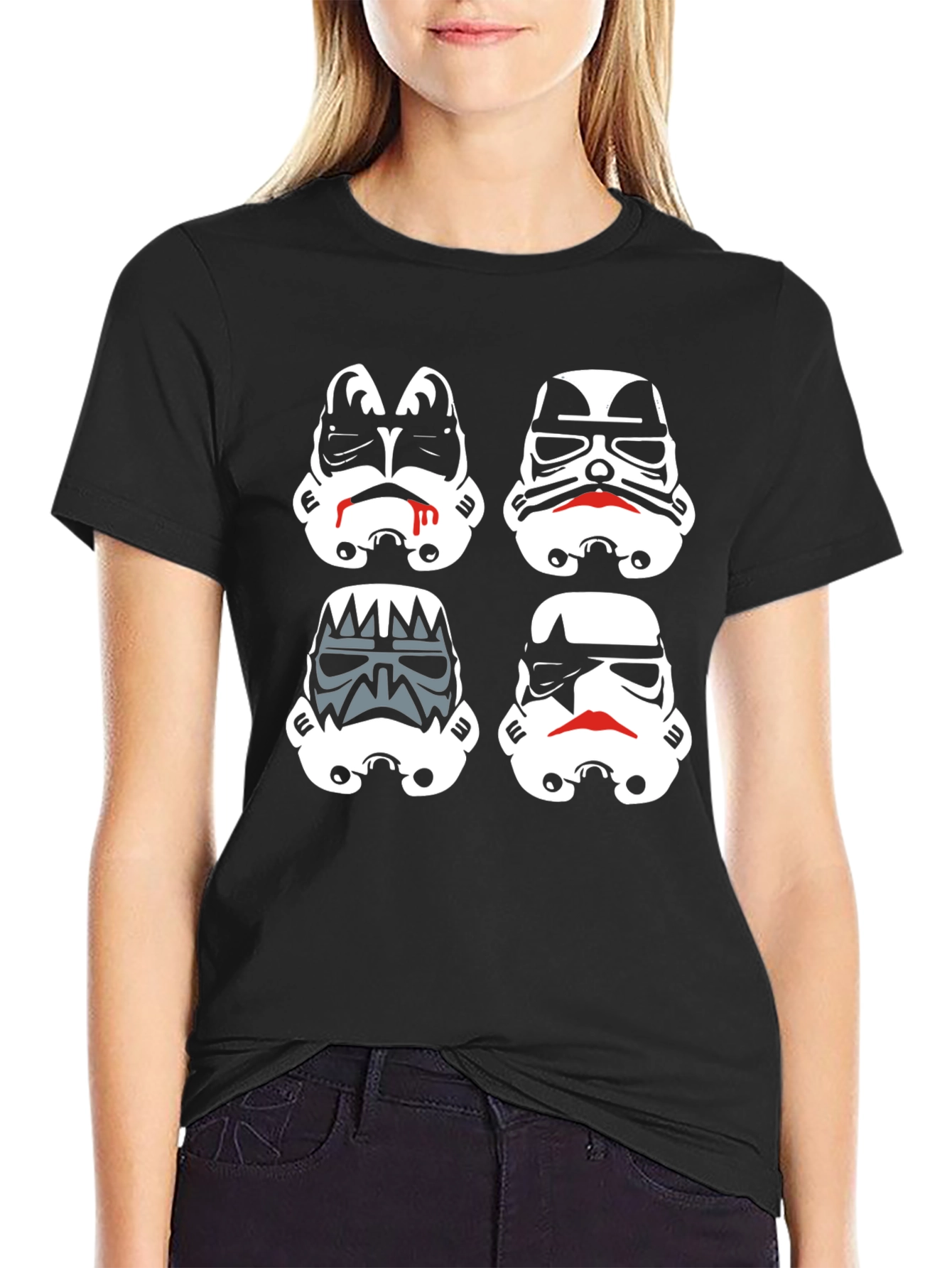 Stormtrooper Mashup Graphic Tee - Black Cotton Blend