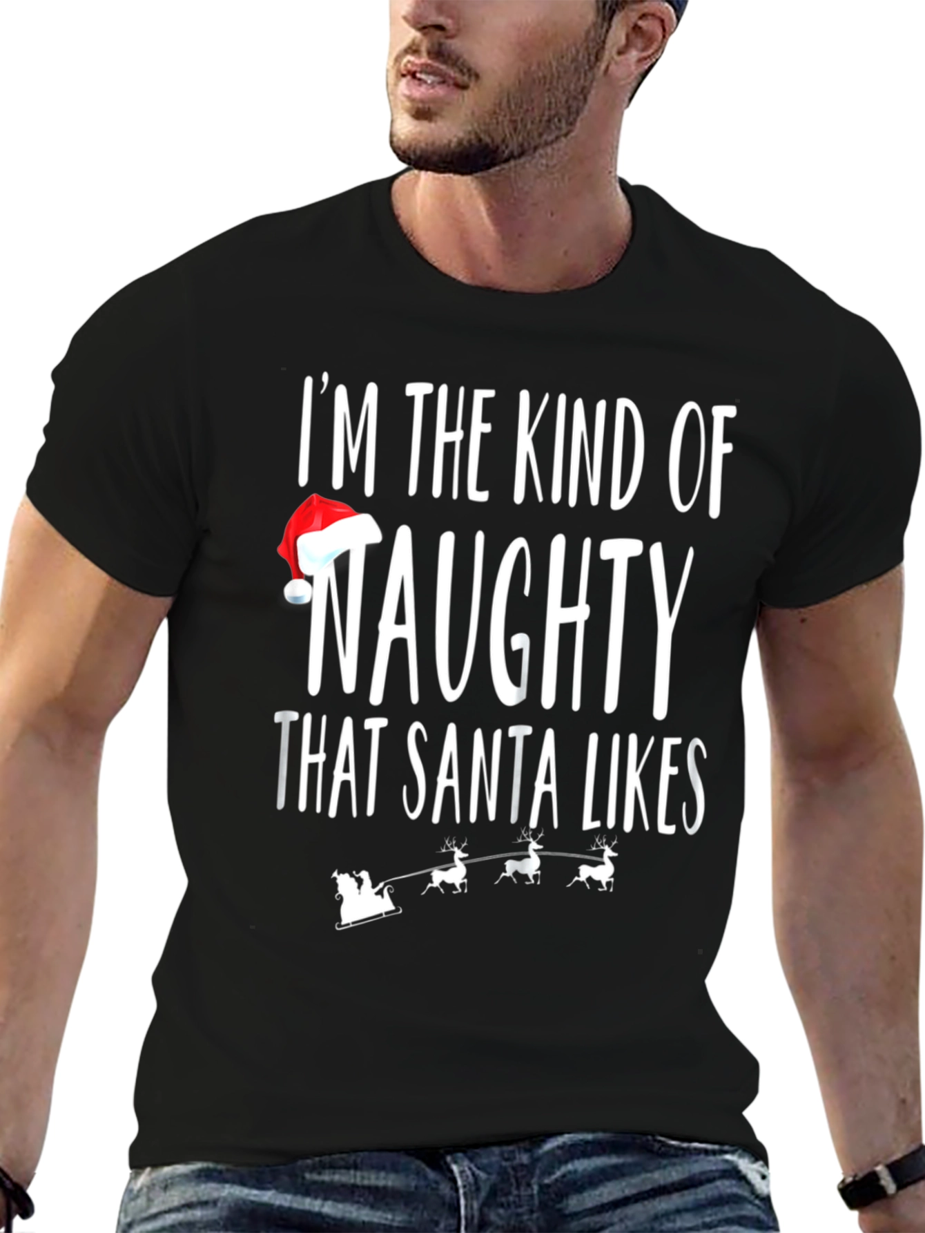 Naughty Santa Likes T-Shirt - Festive Holiday Apparel