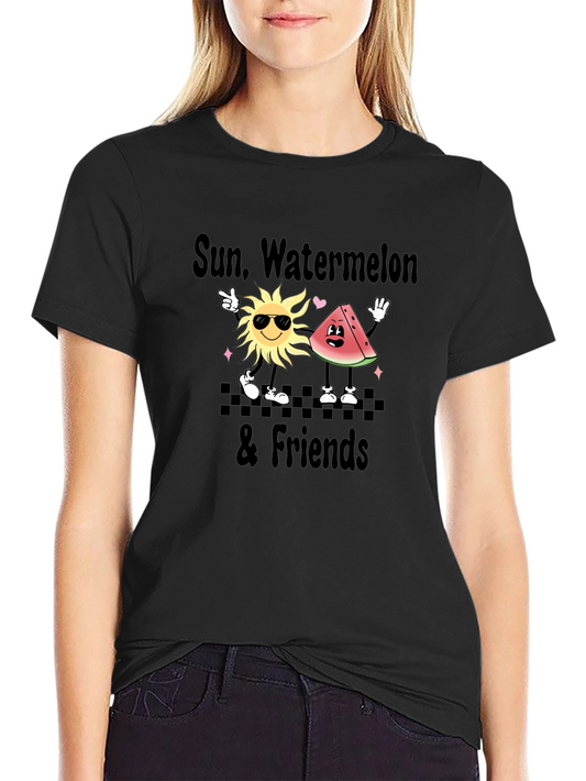 Sun Watermelon & Friends Graphic T-Shirt