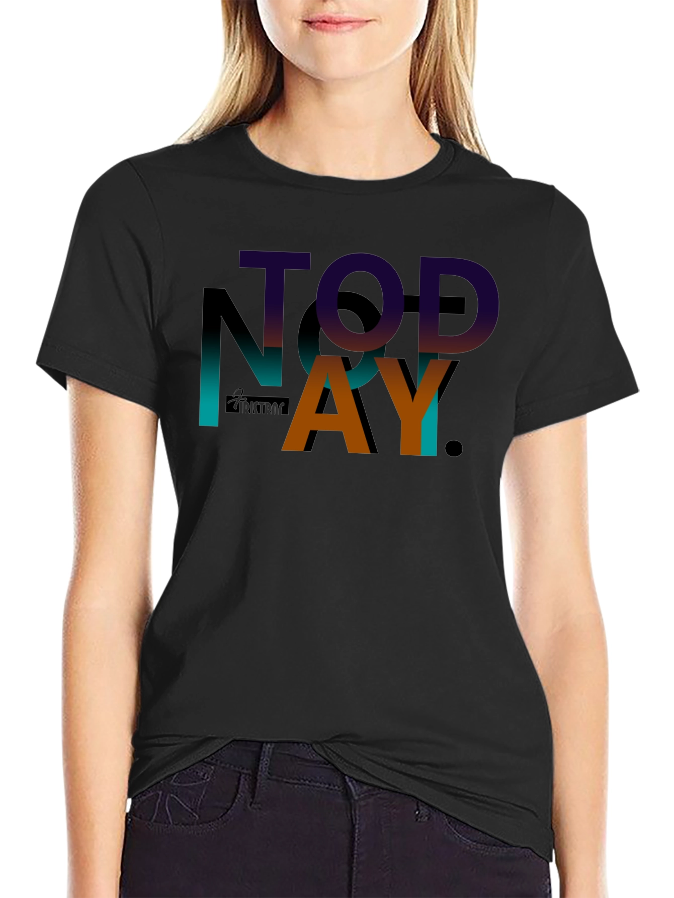 TODAY Graphic Print Black T-Shirt