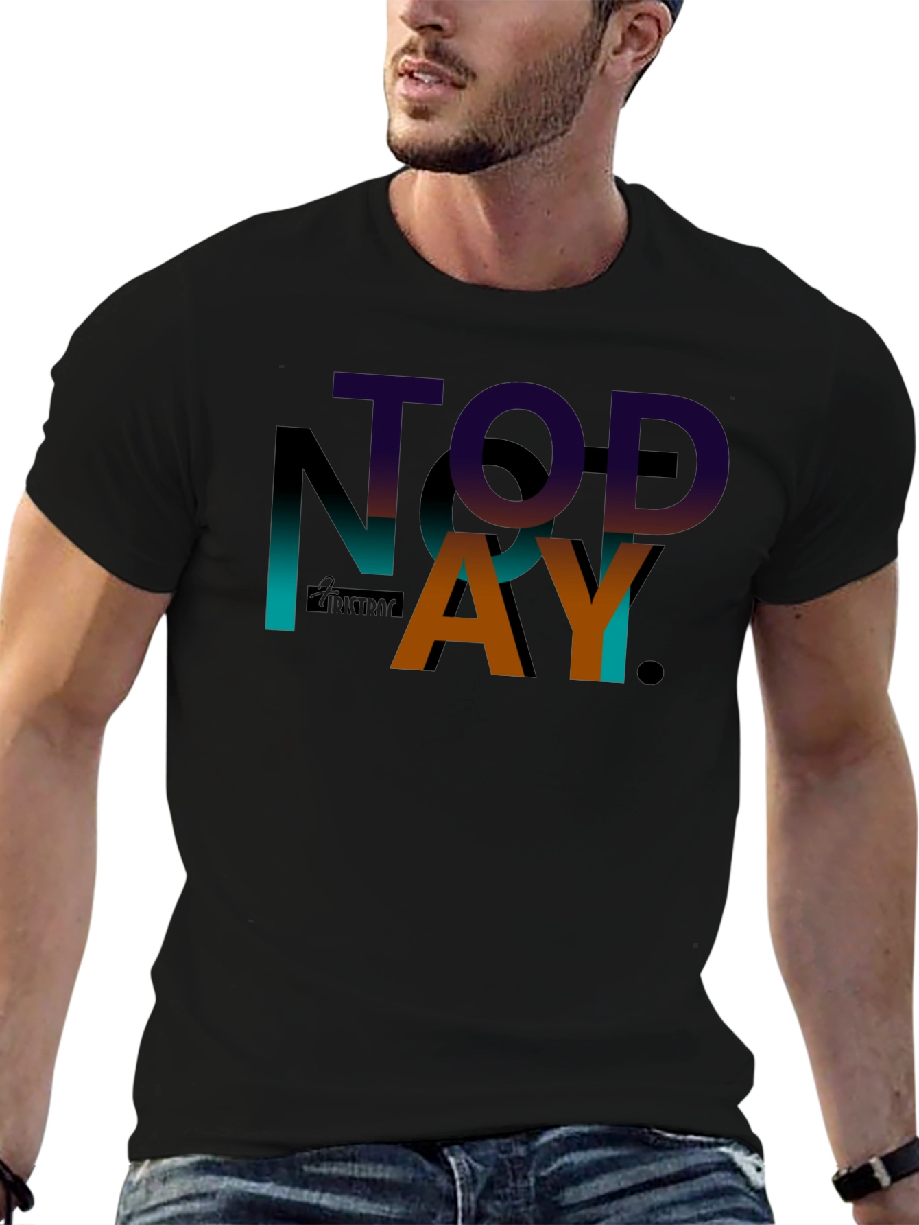 TODAY Graphic Print Black T-Shirt
