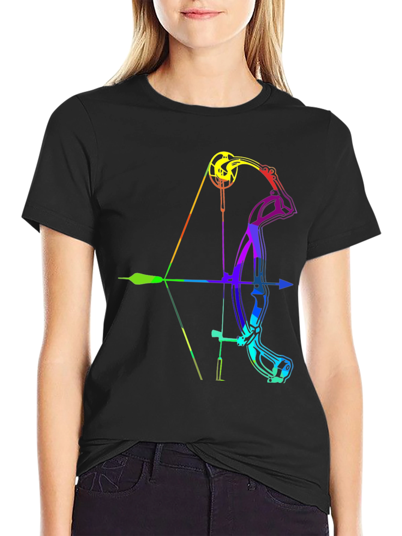 Rainbow Compound Bow Graphic T-Shirt