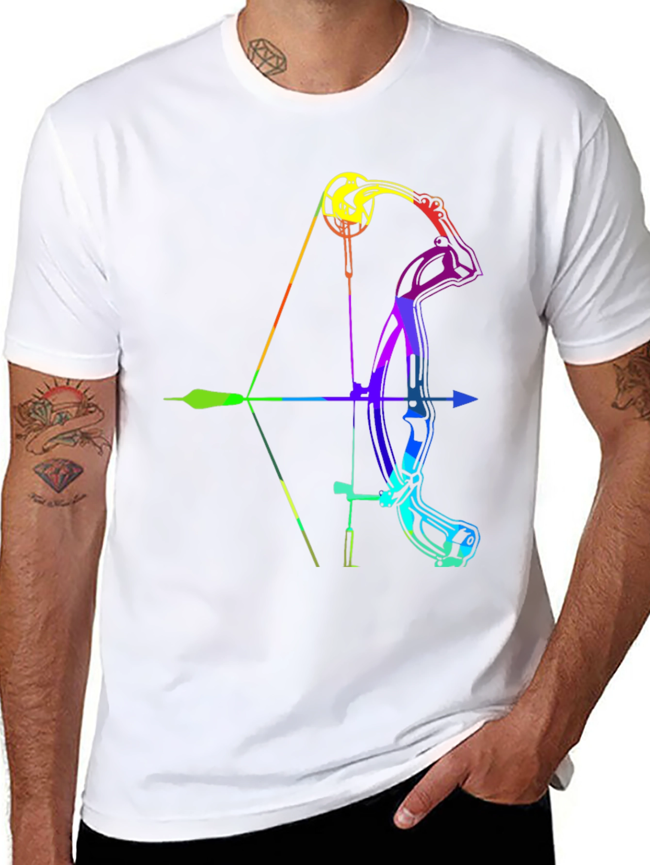 Rainbow Compound Bow Graphic T-Shirt