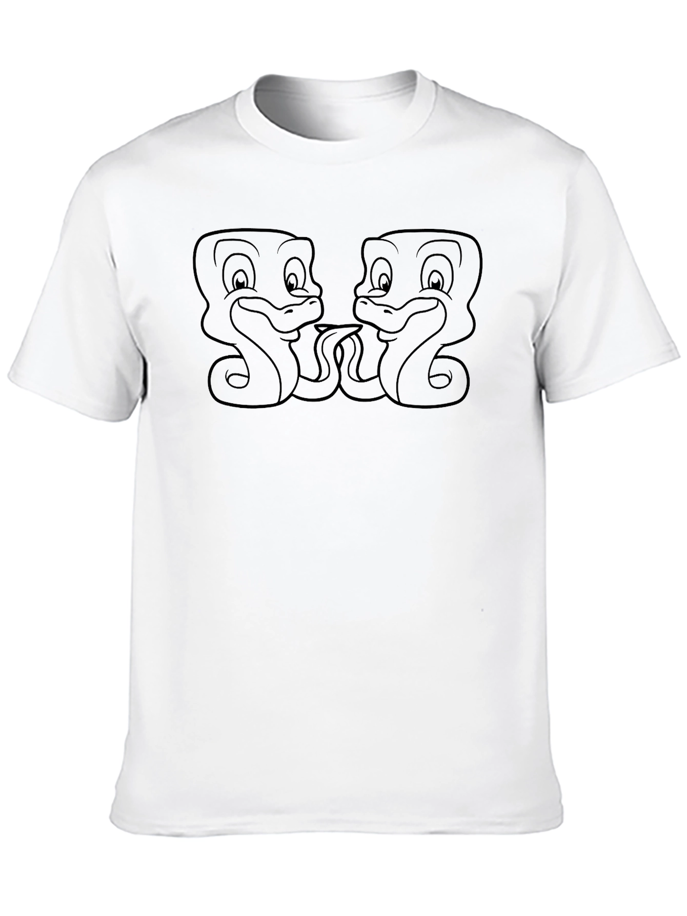 Cartoon Snake Graphic Black T-Shirt