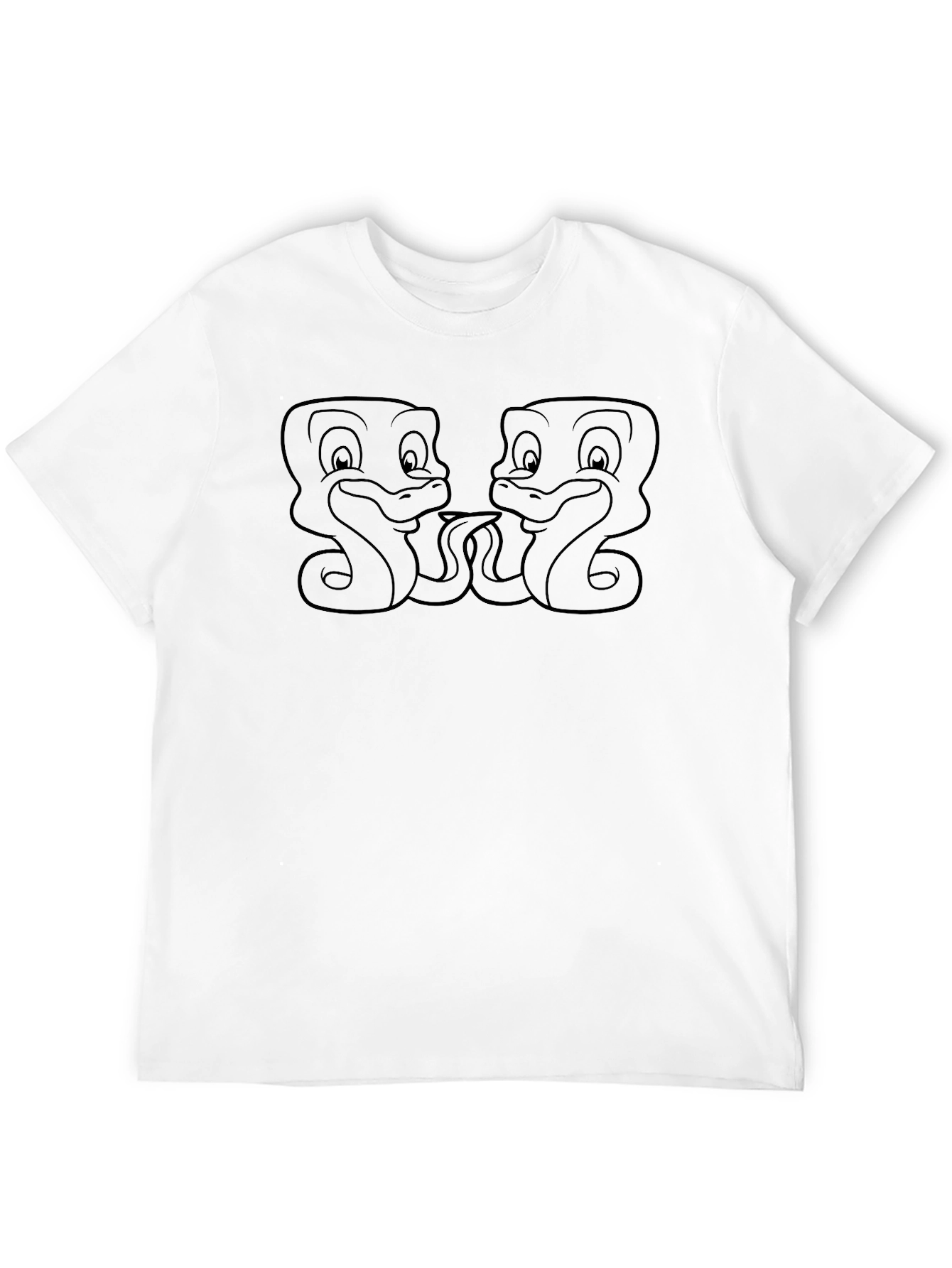Cartoon Snake Graphic Black T-Shirt