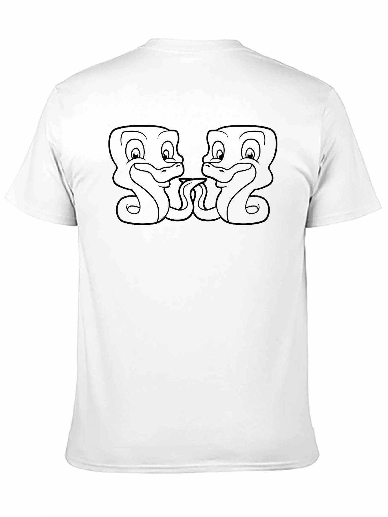 Cartoon Snake Graphic Black T-Shirt